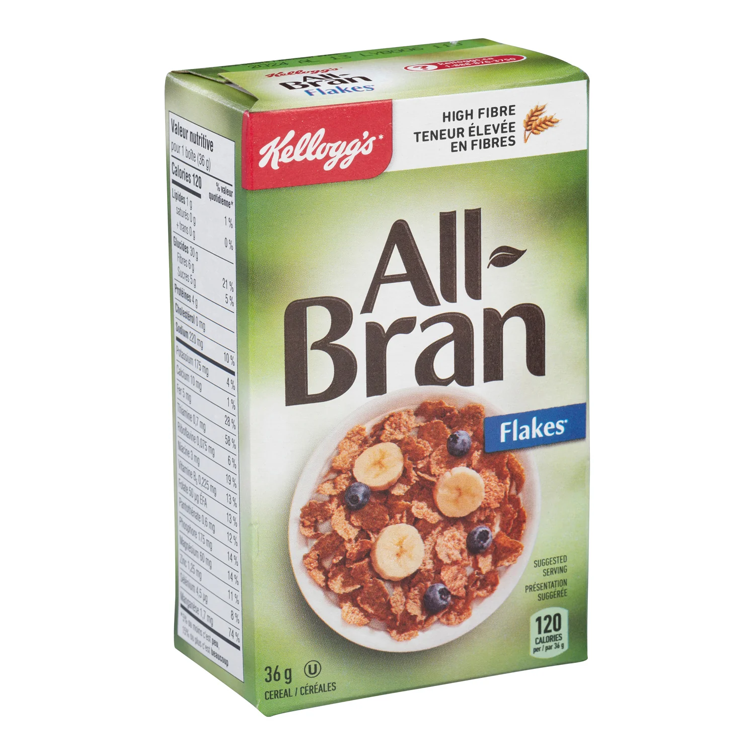 Cereal Bran Flakes - 70 x 36 g - Kellogg's - Restaurant and Foodservice Ingredients - Canadian Distribution - Ships Free Within Canada on Orders Above CAD $199