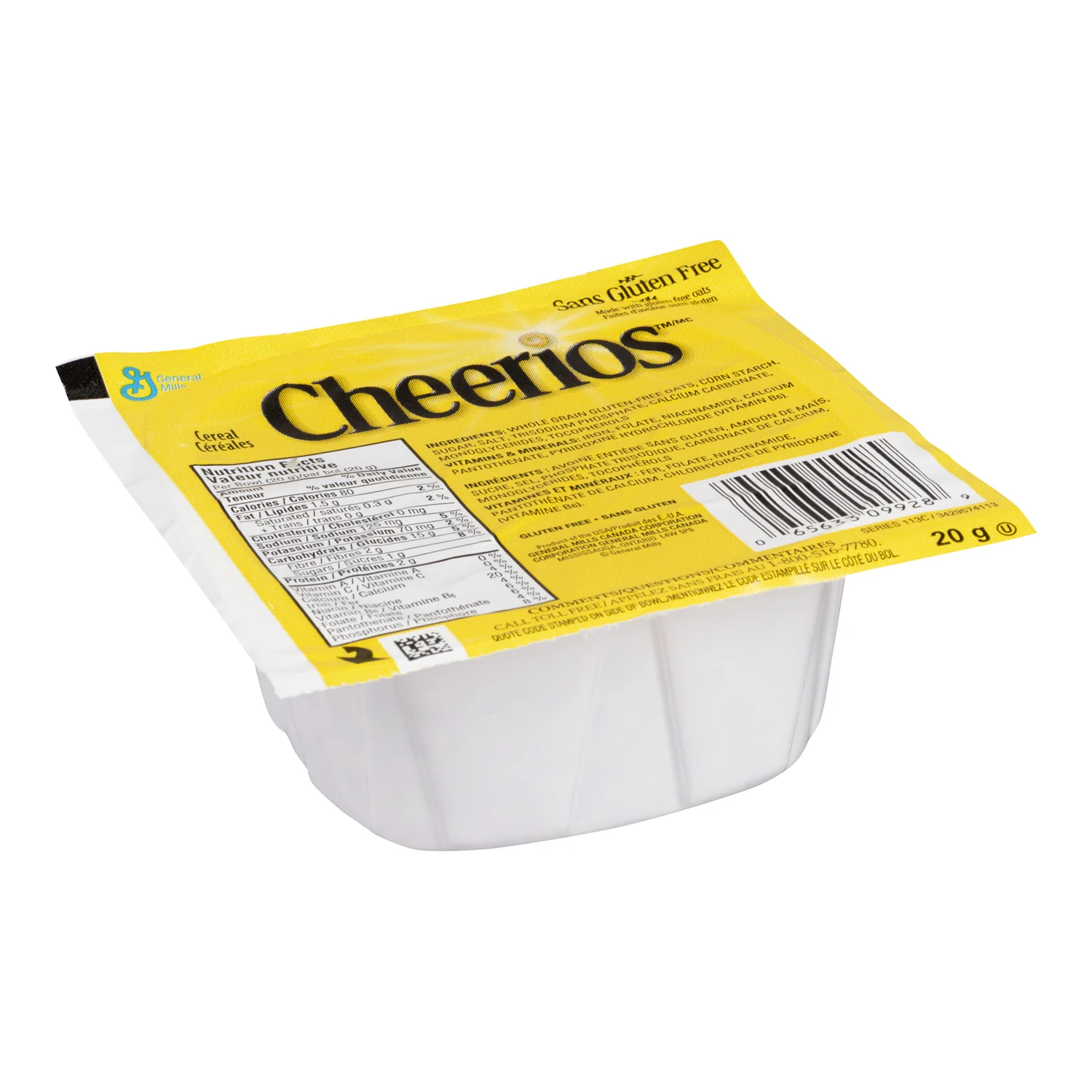 Cereal Cheerio Bowl Pack - 96 x 20 g - General Mills - Restaurant and Foodservice Ingredients - Canadian Distribution - Ships Free Within Canada on Orders Above CAD $199