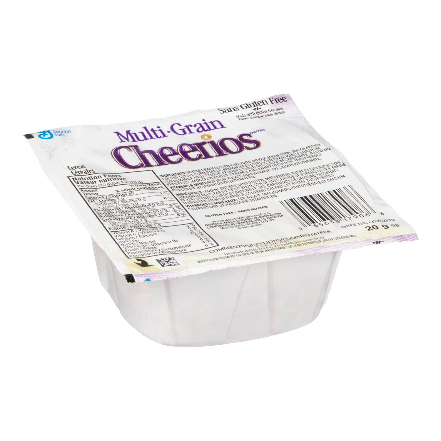 Cereal Cheerio Multigrain - 96 x 20 g - General Mills - Restaurant and Foodservice Ingredients - Canadian Distribution - Ships Free Within Canada on Orders Above CAD $199