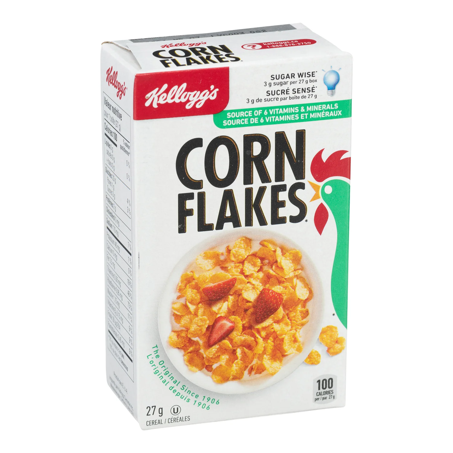 Cereal Corn Flakes Individual - 70 x 27 g - Kellogg's - Restaurant and Foodservice Ingredients - Canadian Distribution - Ships Free Within Canada on Orders Above CAD $199