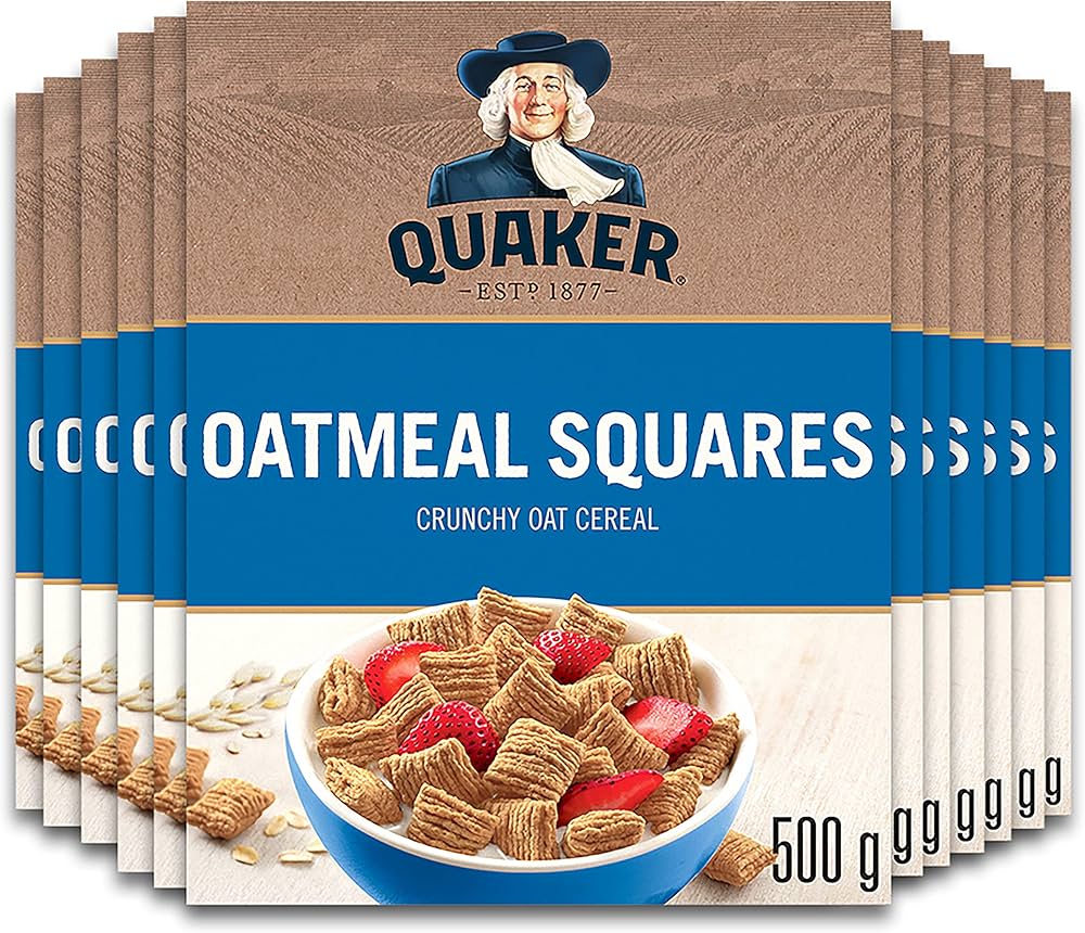 Cereal Oat Square - 12 x 500 g - Quaker - Restaurant and Foodservice Ingredients - Canadian Distribution - Ships Free Within Canada on Orders Above CAD $199
