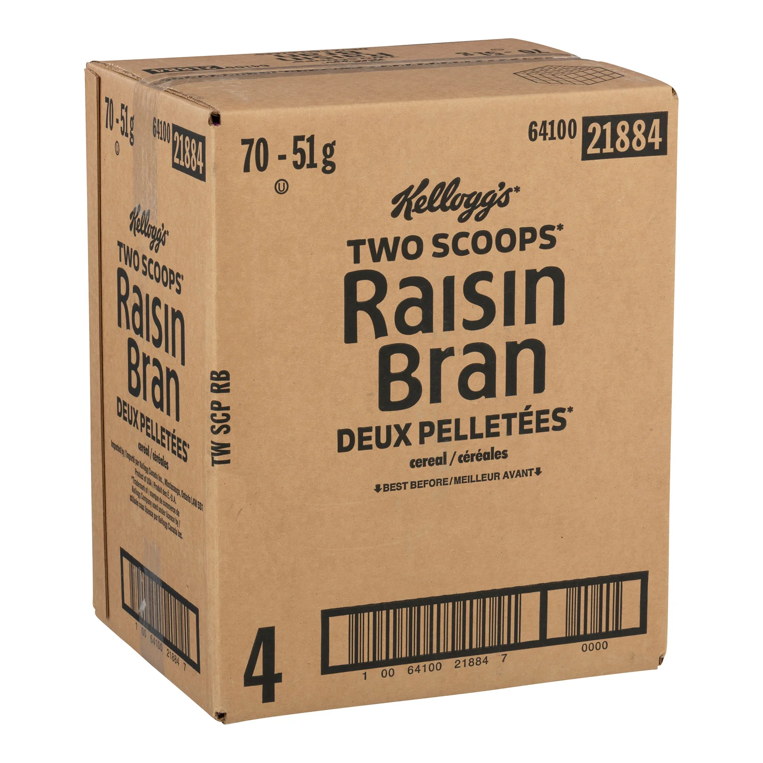 Cereal Raisin Bran - 70 x 51 g - Kellogg's - Restaurant and Foodservice Ingredients - Canadian Distribution - Ships Free Within Canada on Orders Above CAD $199 - Image 2