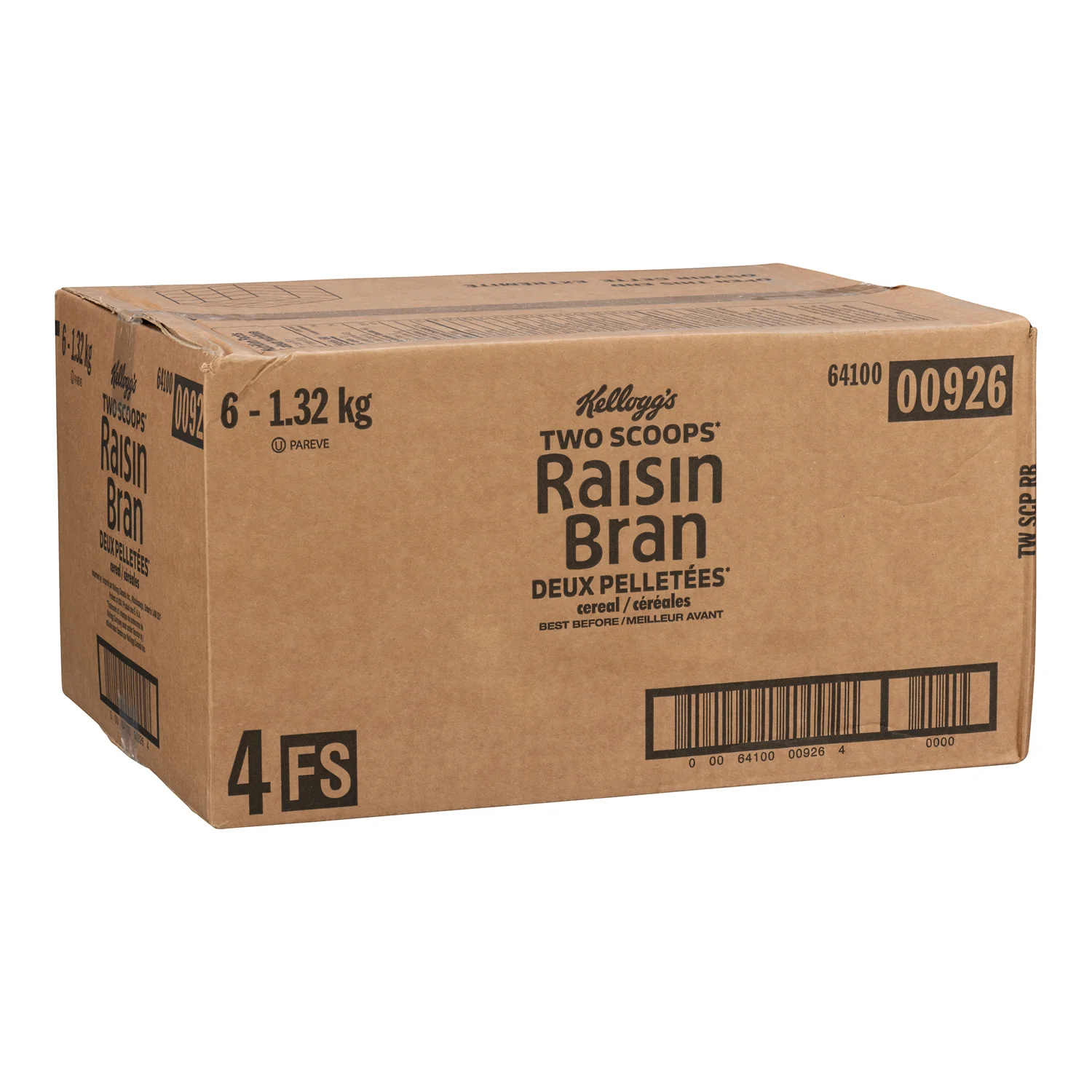 Cereal Raisin Bran Sleeve - 6 x 1325 g - Kellogg's - Restaurant and Foodservice Ingredients - Canadian Distribution - Ships Free Within Canada on Orders Above CAD $199 - Image 2