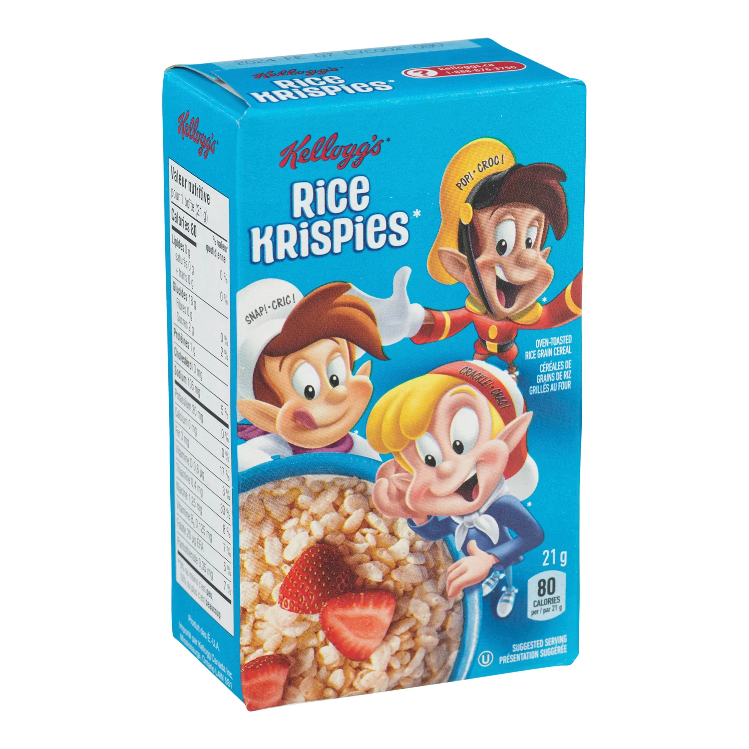 Cereal Rice Krispies Individual - 70 x 21 g - Kellogg's - Restaurant and Foodservice Ingredients - Canadian Distribution - Ships Free Within Canada on Orders Above CAD $199