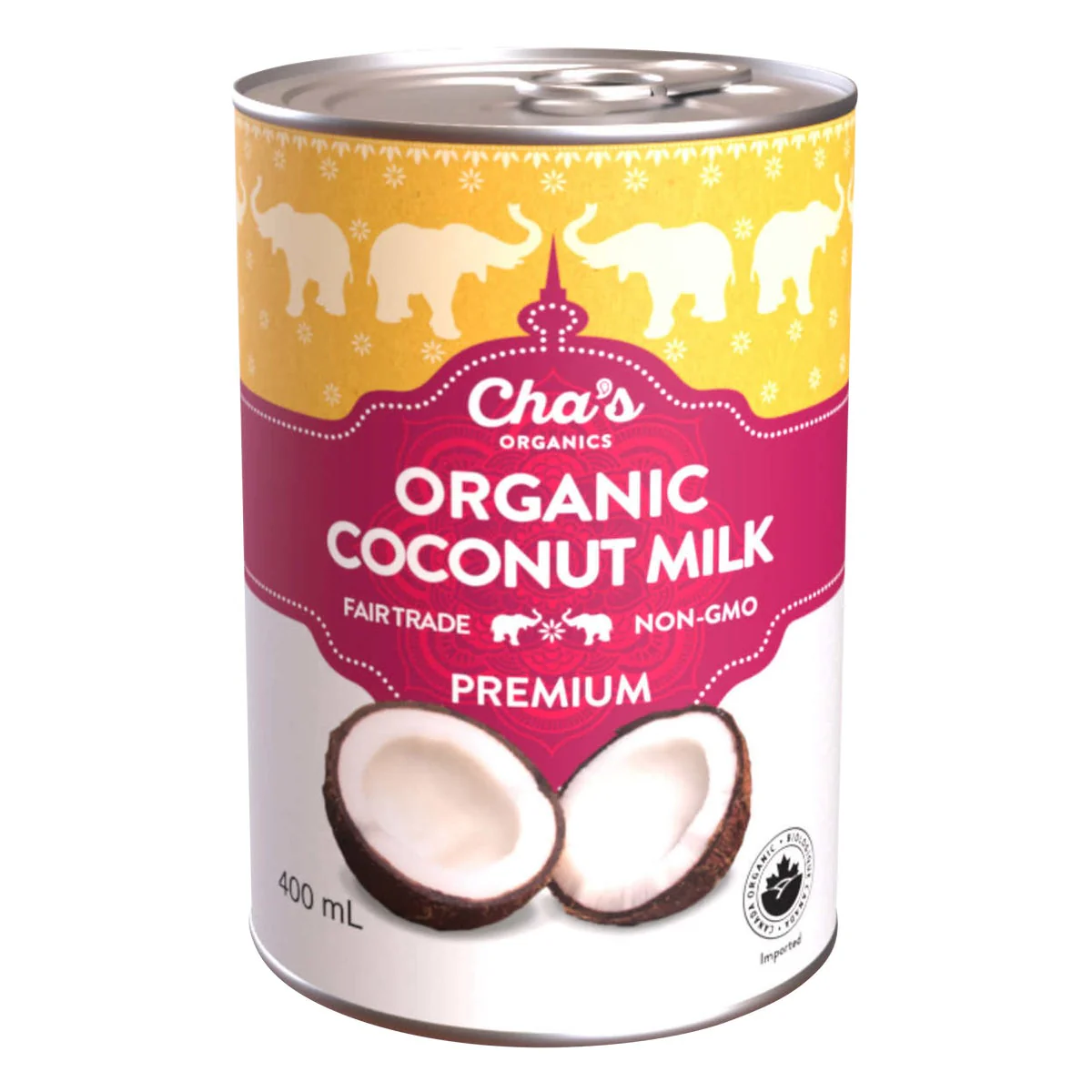 Cha’s Organics Premium Organic Coconut Milk - 24 × 400 mL - Grocery and Food Items - Canadian Distribution - Ships Free Within Canada on Orders Above CAD $199