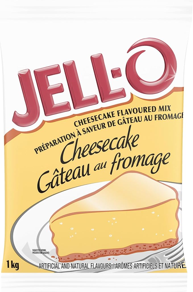 Jell-O Cheesecake Flavoured Dessert Mix- Dry Packaged (2 X 1KG) - Kraft Foods - Baking Mixes and Ingredients - Canadian Distribution - Ships Free Within Canada on Orders Above CAD $199