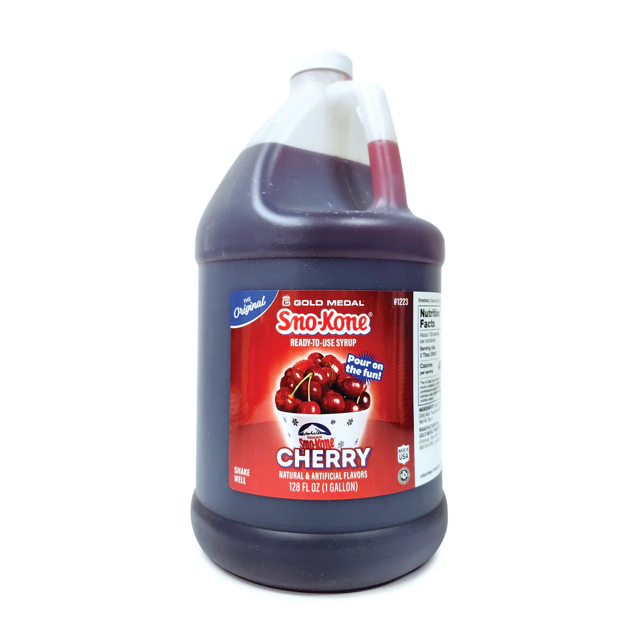 Cherry - Sno-Treat Sno-Kone® Syrup and Slush Mix - 4 x 1 Gallon - Canadian Distribution - Ships Free Within Canada on Orders Above CAD $199