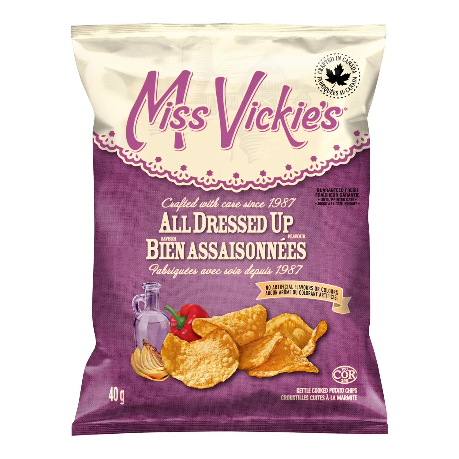 Chip Potato All Dressed - 40 x 40 g - Miss Vickie's - Restaurant and Foodservice Ingredients - Canadian Distribution - Ships Free Within Canada on Orders Above CAD $199