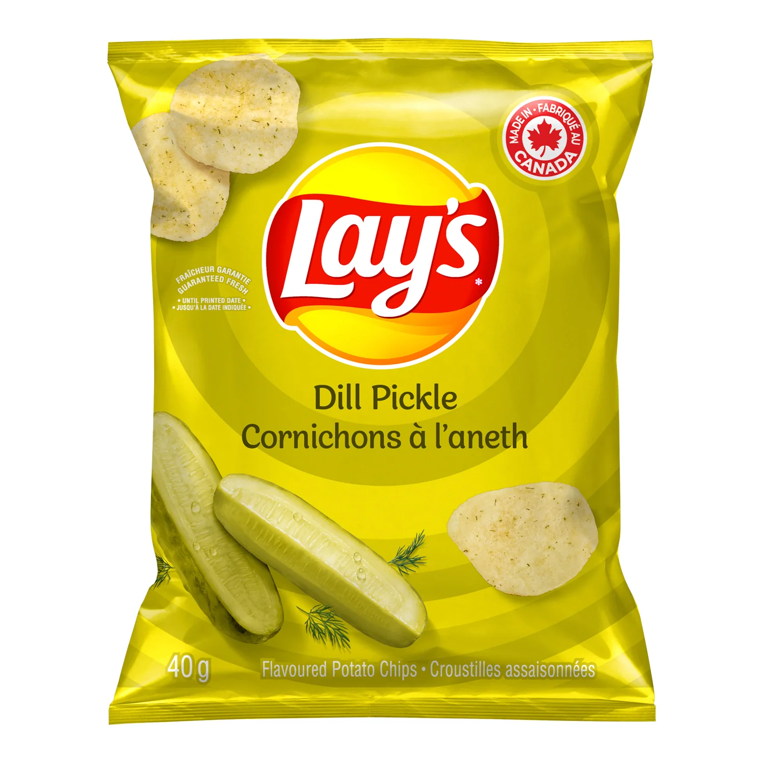 Chip Potato Dill Pickle - 40 x 40 g - Lays - Restaurant and Foodservice Ingredients - Canadian Distribution - Ships Free Within Canada on Orders Above CAD $199 - Image 2