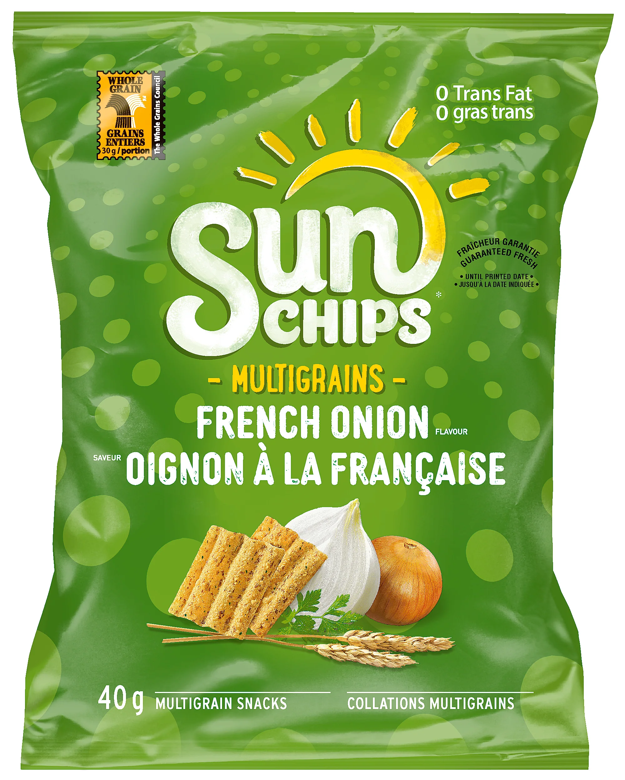 Chip Potato French Onion Sunchip - 40 x 40 g - Sunchip - Restaurant and Foodservice Ingredients - Canadian Distribution - Ships Free Within Canada on Orders Above CAD $199