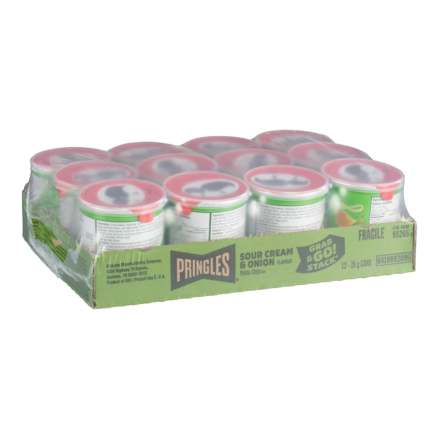Chip Potato Pringle Sour Cream & Onion - 12 x 39 g - Pringle - Restaurant and Foodservice Ingredients - Canadian Distribution - Ships Free Within Canada on Orders Above CAD $199 - Image 2
