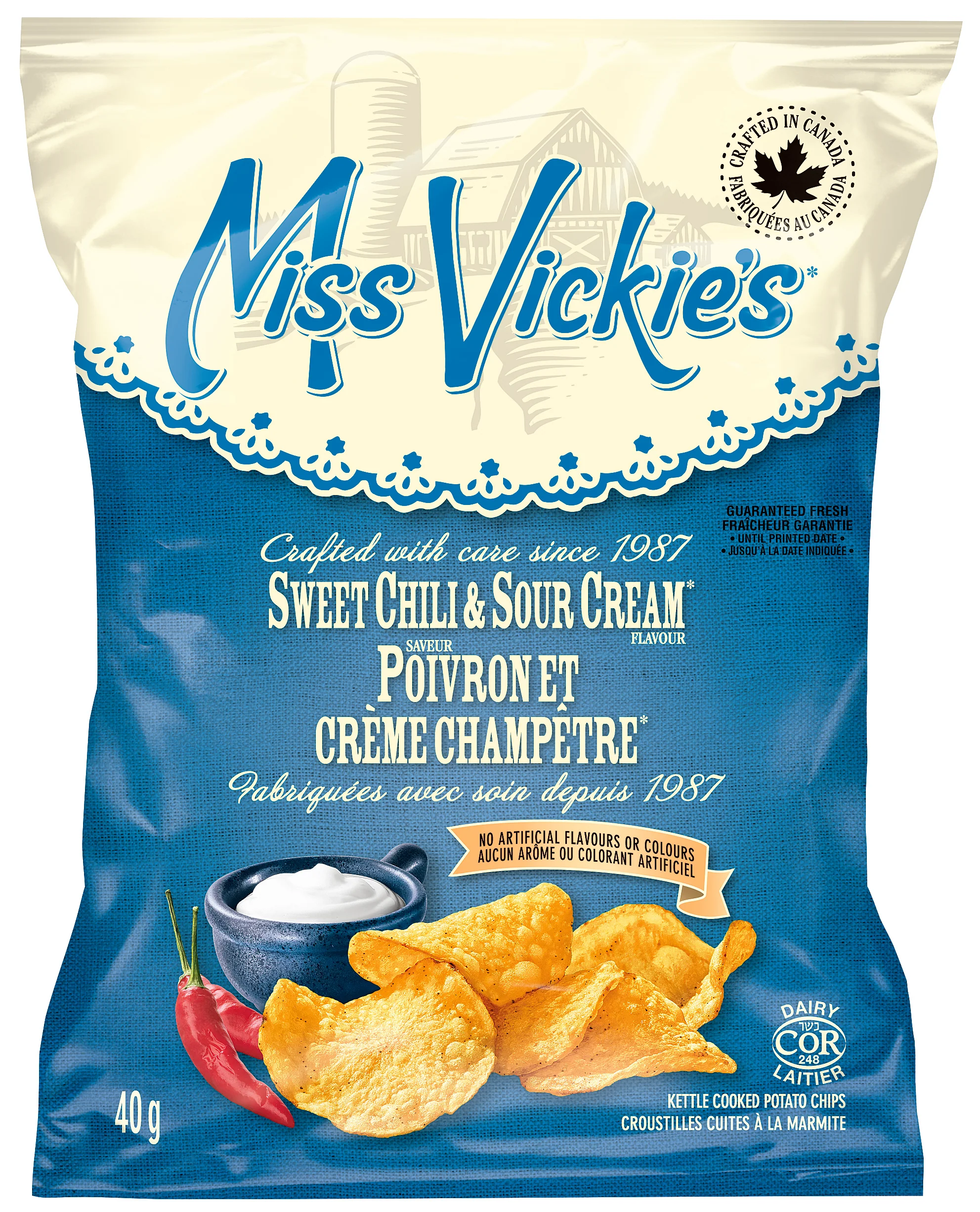 Chip Potato Sweet Chili&Sour Cream - 40 x 40 g - Miss Vickie's - Restaurant and Foodservice Ingredients - Canadian Distribution - Ships Free Within Canada on Orders Above CAD $199
