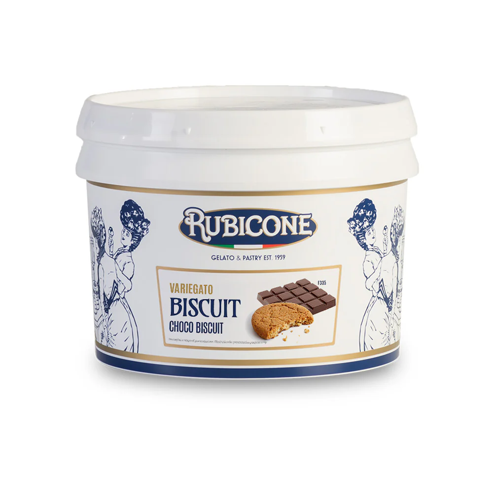 "PRE-ORDER" Choco Biscuit Sundae Dessert Topping - Case of 2 x 3 KG Buckets - Choco Biscuit Variegate - Rubicone Canada - Ships Free Within Canada on Orders Above CAD $199 - Image 2