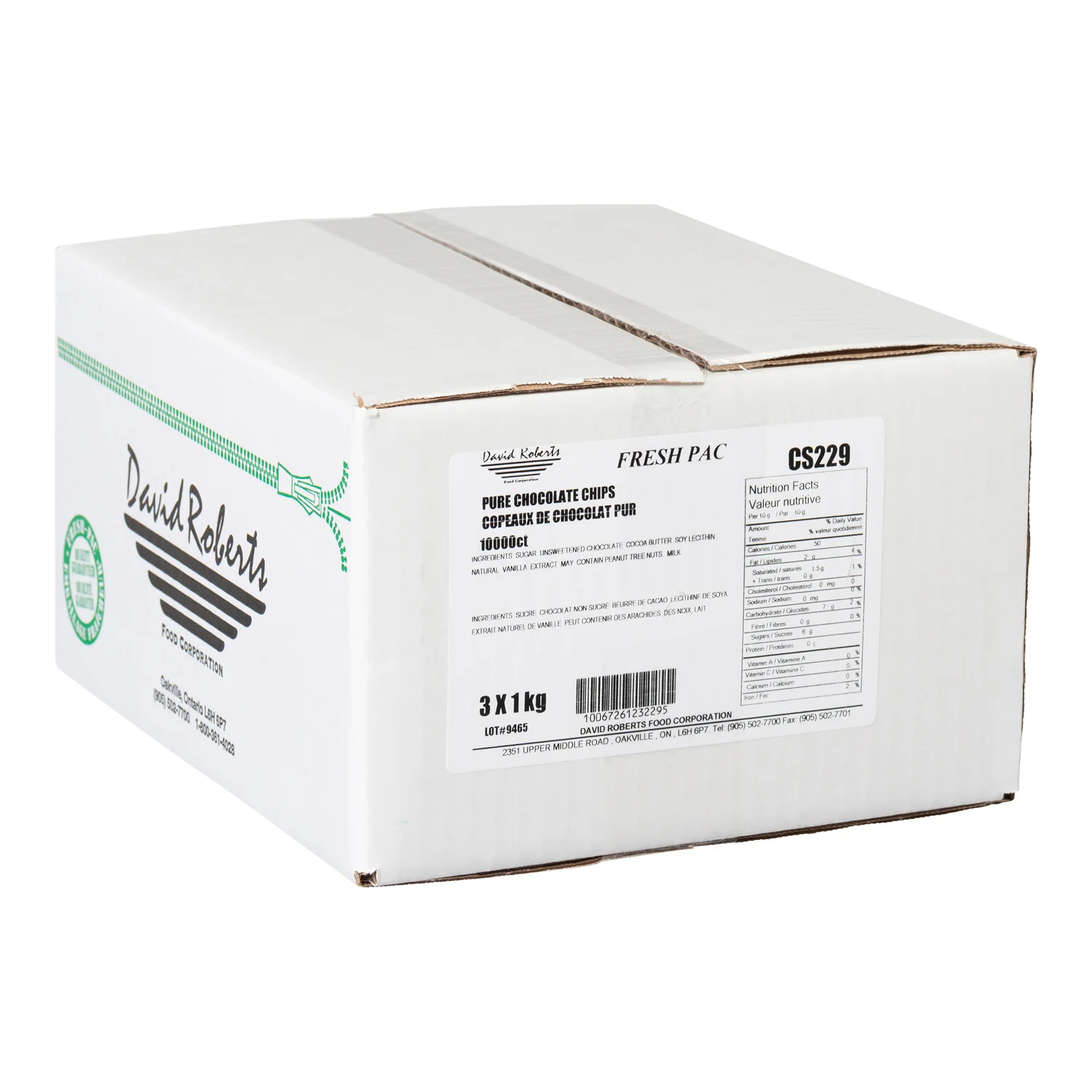 Chocolate Chip Semi-Sweet 10000 ct. - 3 x 1 kg - David Roberts - Baking Mixes and Ingredients - Canadian Distribution - Ships Free Within Canada on Orders Above CAD $199 - Image 2