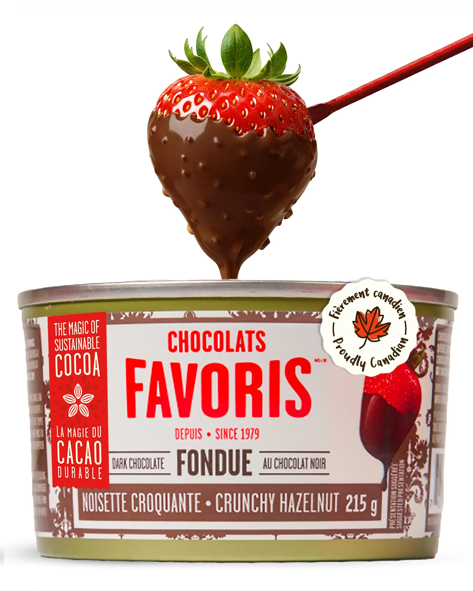 Chocolats Favoris Small Chocolate Fondue (2 x 215 g) – Ready in 15 Minutes - Canadian Distribution - Ships Free Within Canada on Orders Above CAD $199