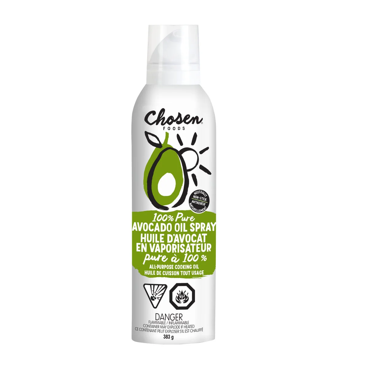 Chosen Foods 100% Avocado Oil Spray - 8 × 383 g - Grocery and Food Items - Canadian Distribution - Ships Free Within Canada on Orders Above CAD $199