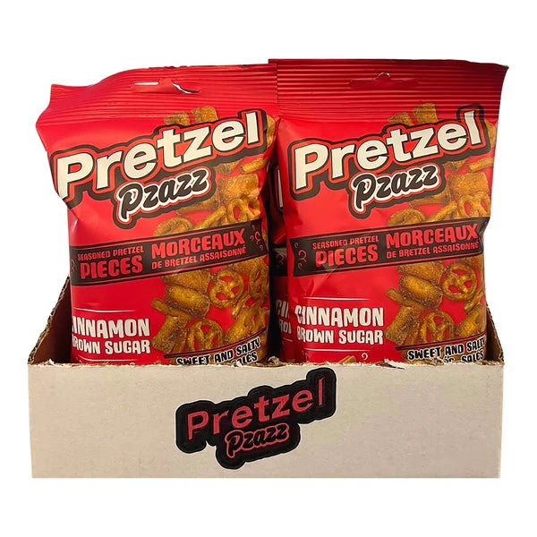 Cinnamon and Brown Sugar - 48 × 56 g - Pretzel Pzazz - Canadian Distribution - Ships Free Within Canada on Orders Above CAD $199