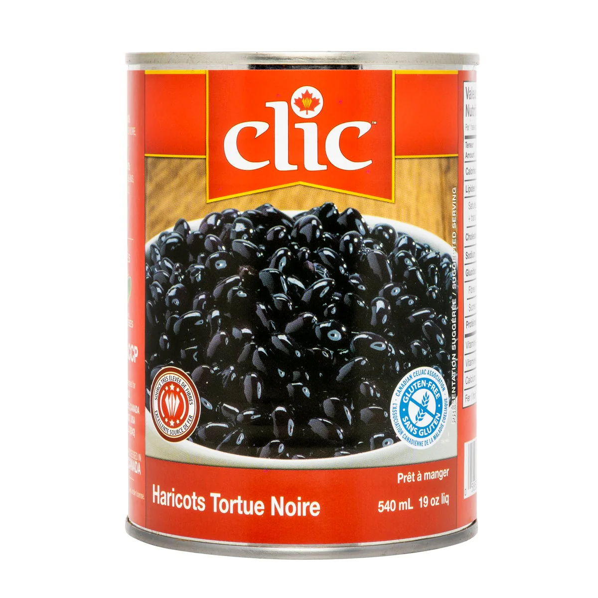 Clic Black Turtle Beans - 48 × 540 mL - Grocery and Food Items - Canadian Distribution - Ships Free Within Canada on Orders Above CAD $199