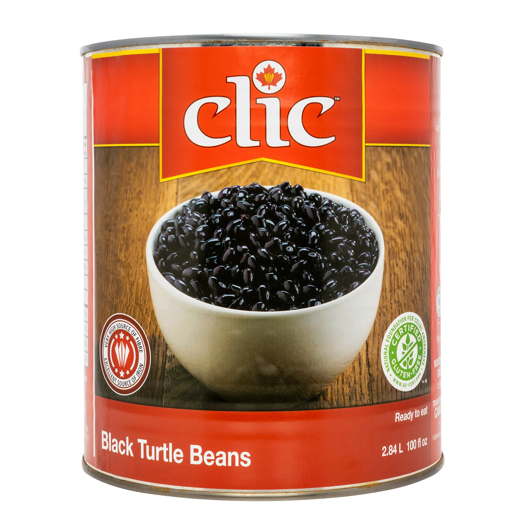Clic Canned Black Turtle Beans - 4 x 2.84 L - Grocery and Food Items - Canadian Distribution - Ships Free Within Canada on Orders Above CAD $199