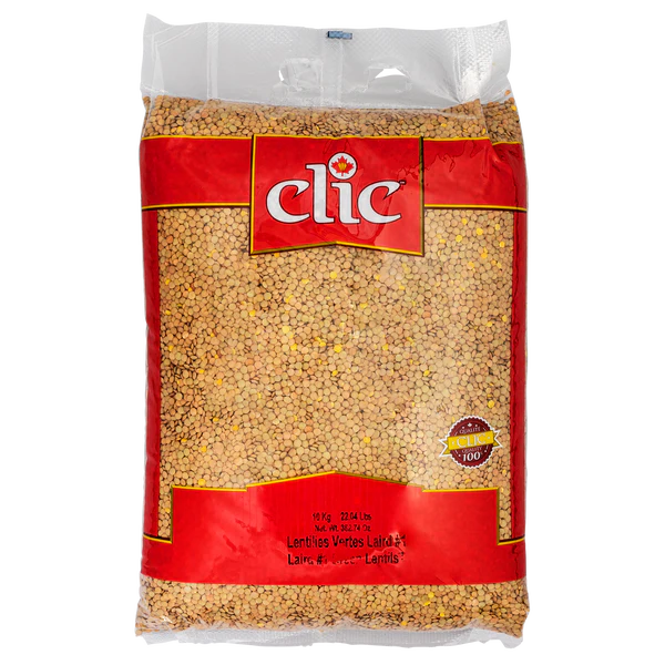 Clic Green Lentils - 4 x 10 kg - Grocery and Food Items - Canadian Distribution - Ships Free Within Canada on Orders Above CAD $199