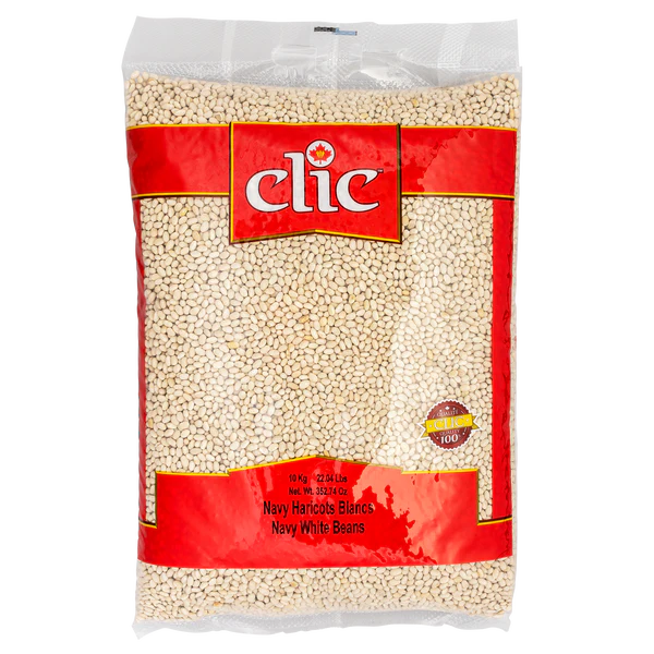 Clic Navy White Beans - 4 x 10 kg - Grocery and Food Items - Canadian Distribution - Ships Free Within Canada on Orders Above CAD $199