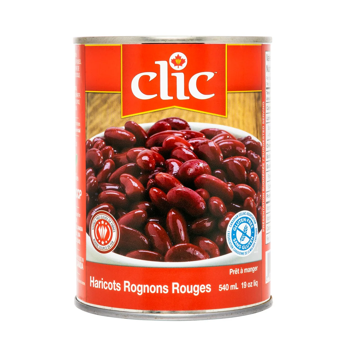 Clic Red Kidney Beans - 48 × 540 mL - Grocery and Food Items - Canadian Distribution - Ships Free Within Canada on Orders Above CAD $199