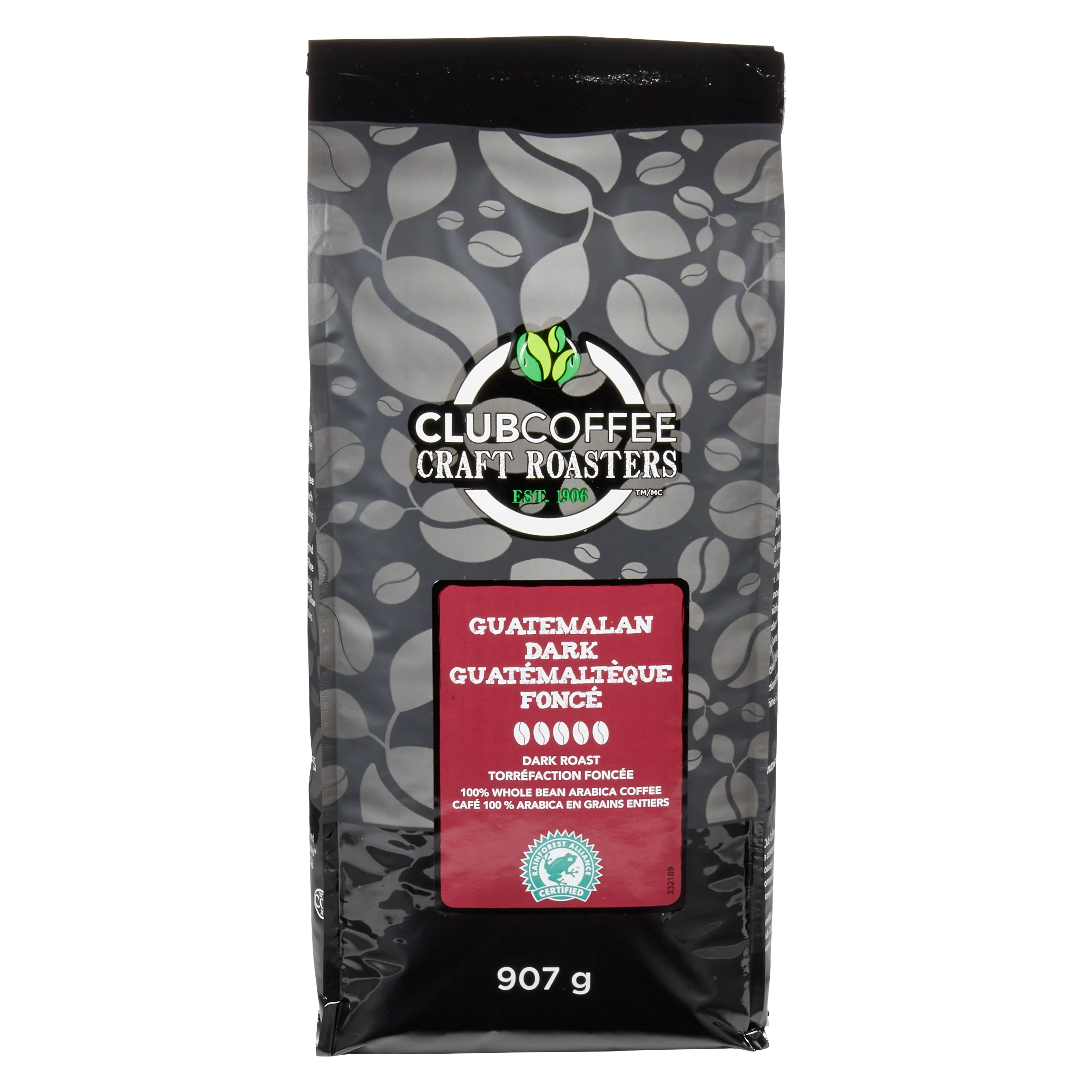 Club Coffee Craft Roasters | Guatemalan Dark - Whole Bean Bag - Case of 8 x 2 LB Bags - Ships Free Within Canada on Orders Above CAD $199