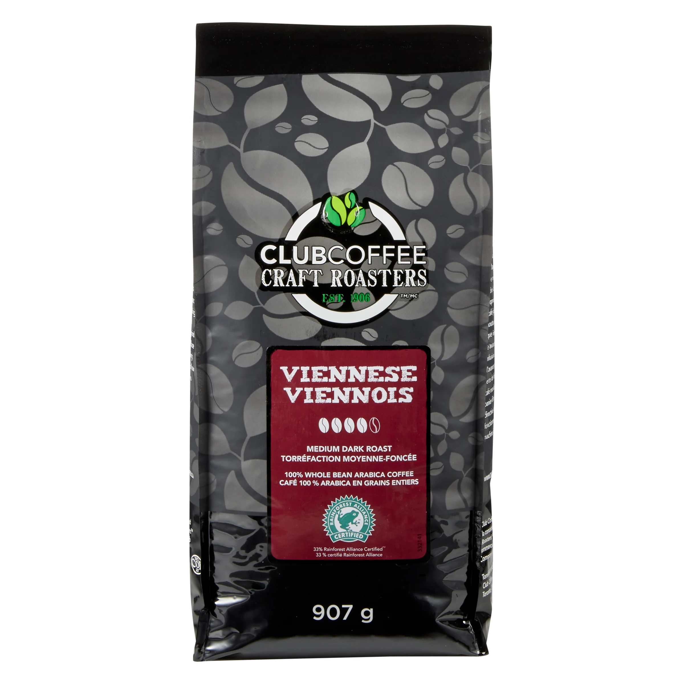 Club Coffee Craft Roasters | Viennese - Whole Bean Bag - Case of 8 x 2 LB Bags - Ships Free Within Canada on Orders Above CAD $199