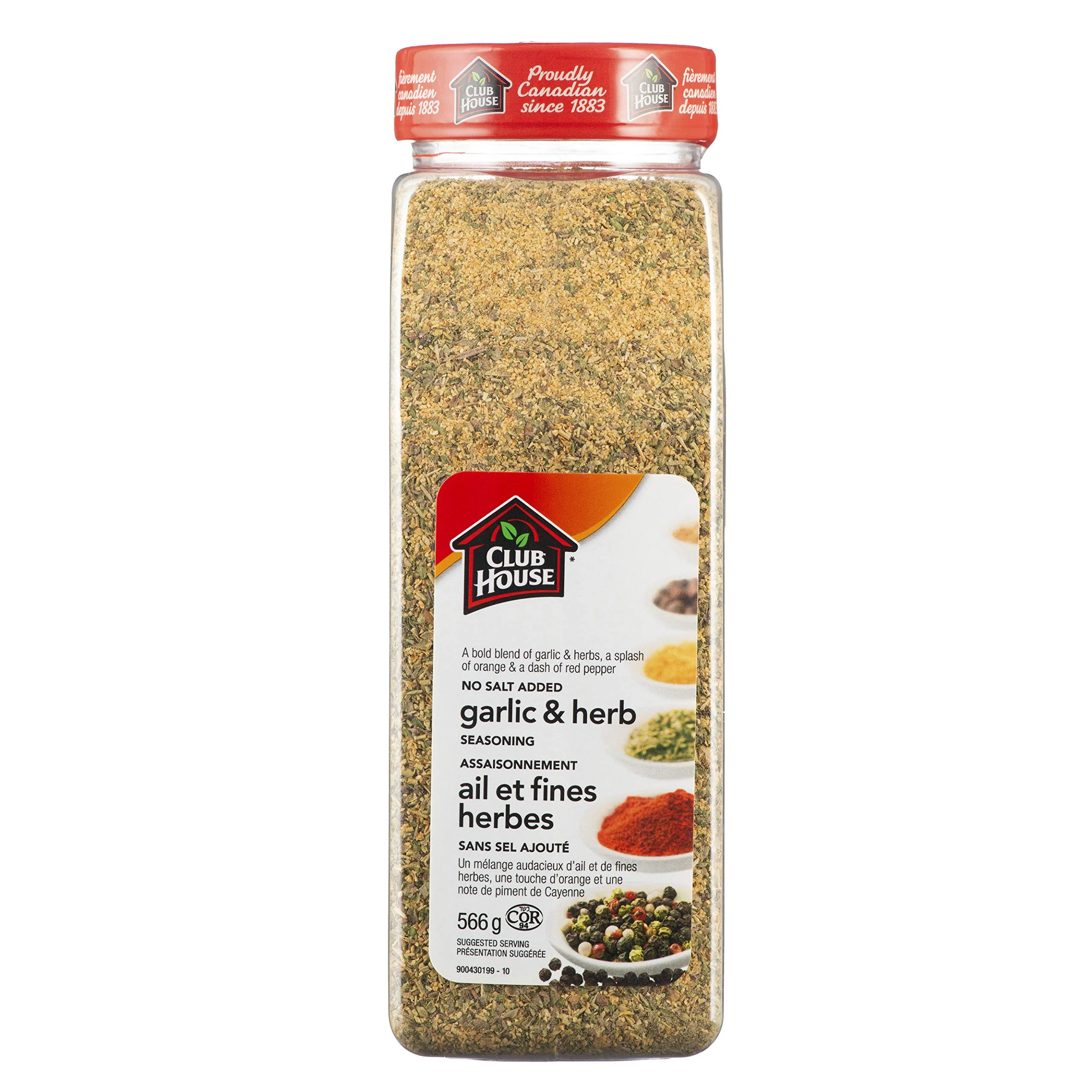 Club House No Salt Added Garlic & Herb Seasoning, 566g - Canadian Distribution - Ships Free Within Canada on Orders Above CAD $199
