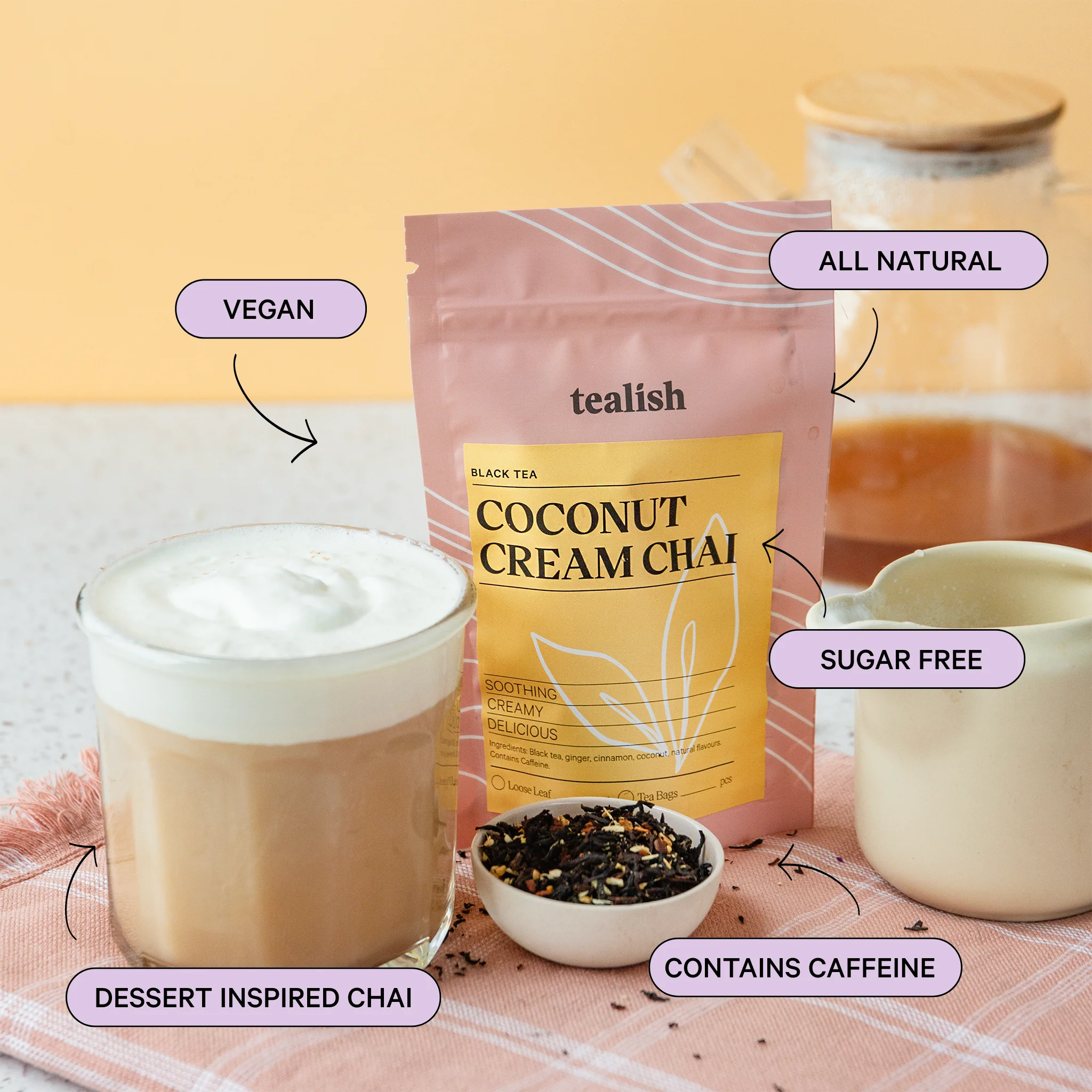 Coconut Cream Chai - Part of the Collective Marketplace Canada Collection - Ships Free Within Canada on Orders Above CAD $199 - Image 3