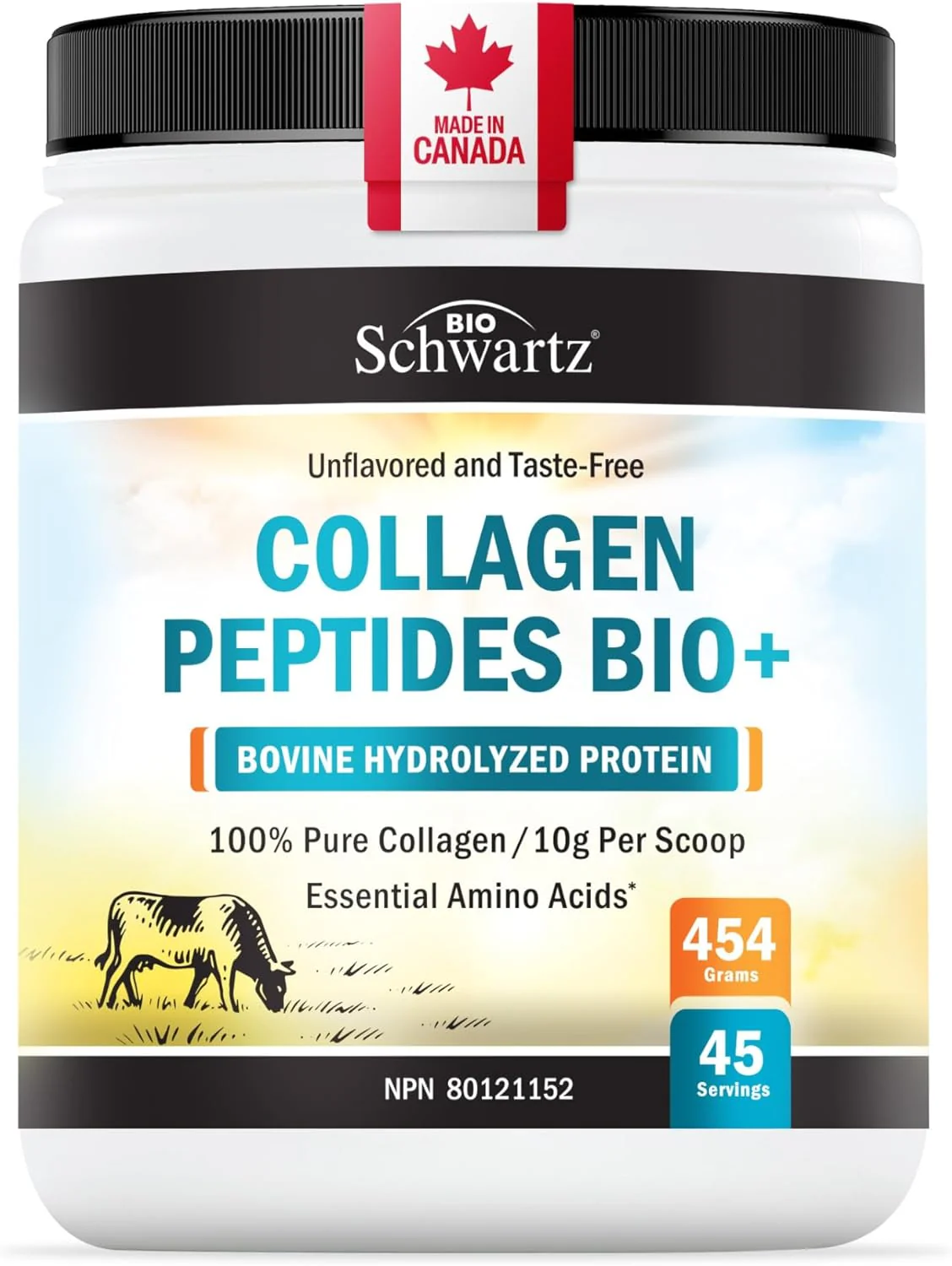 Collagen Peptides – Hydrolyzed Collagen Powder – Unflavored – 16 oz – Ships Free Within Canada on Orders Above CAD $199
