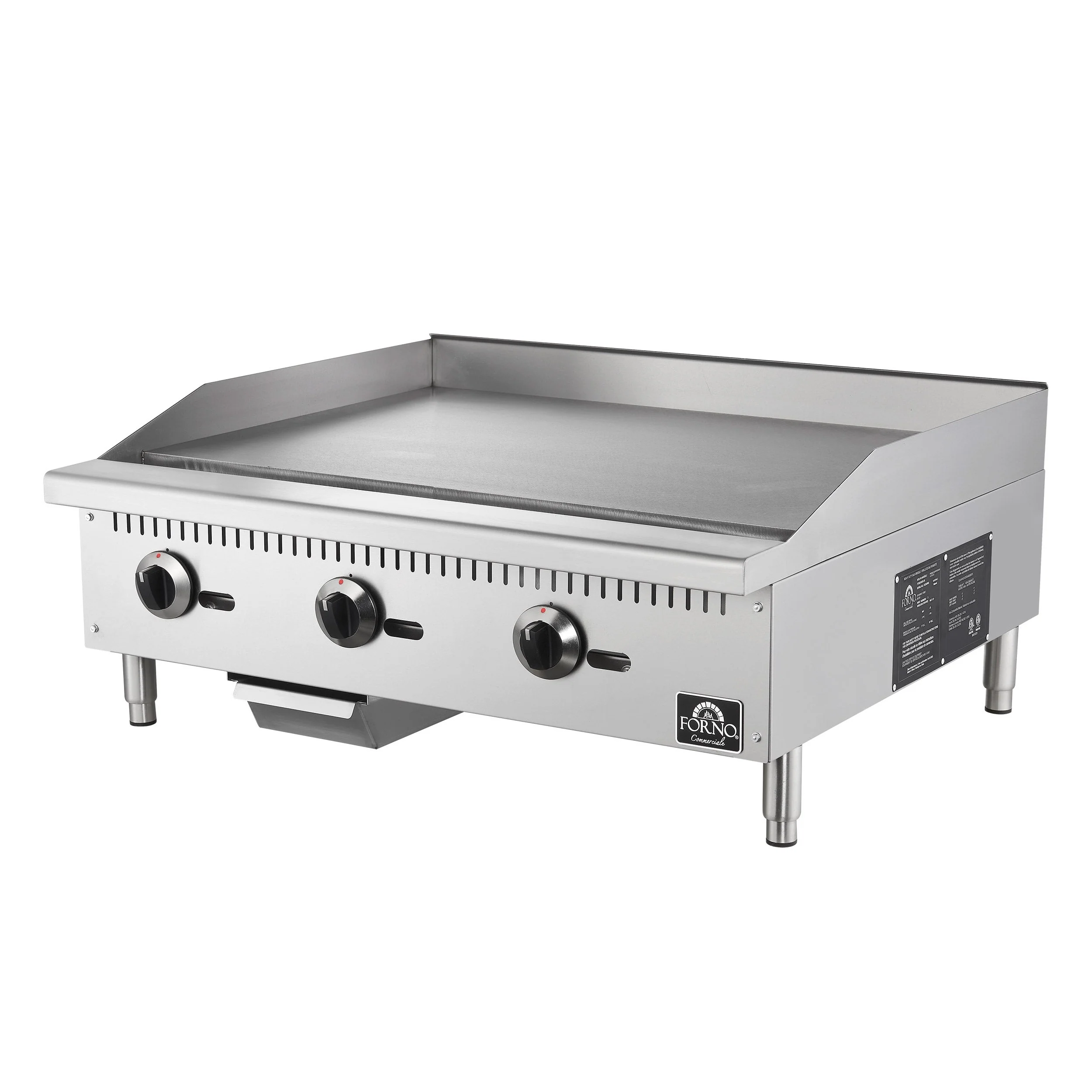 Commercial 36 in Gas Stainless Steel Manual Control Heavy Duty Griddle - Forno - Restaurant Equipment and Smallwares - Canadian Distribution