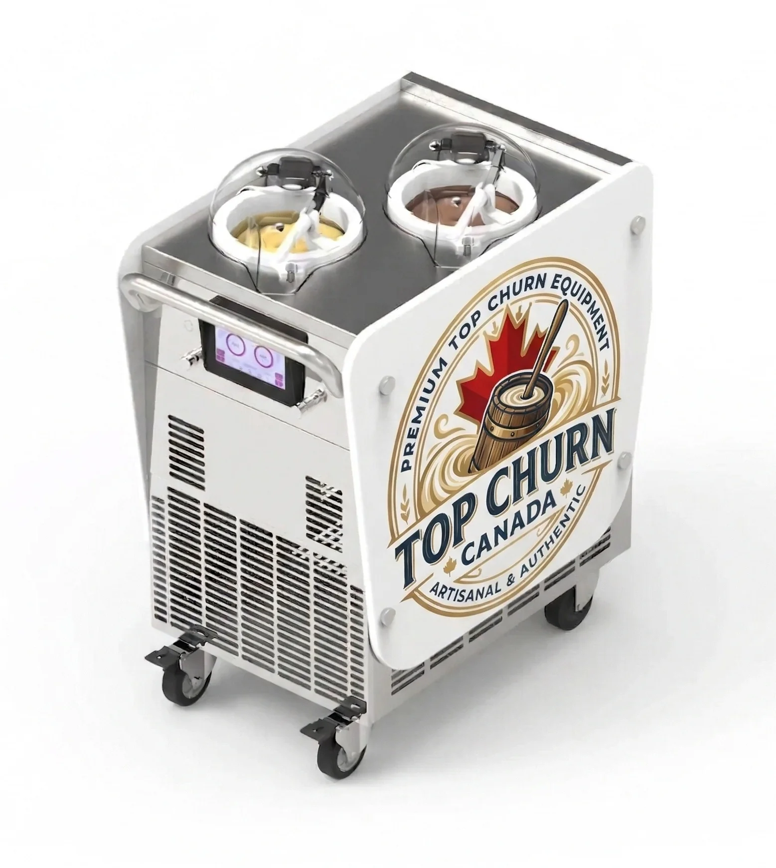 Commercial Gelato Ice Cream Maker, Battery Powered, DC Cart - Mobile Cart Model - Make & Display Gelato, Ice Cream, & Sorbets - Top Churn Canada - Image 3