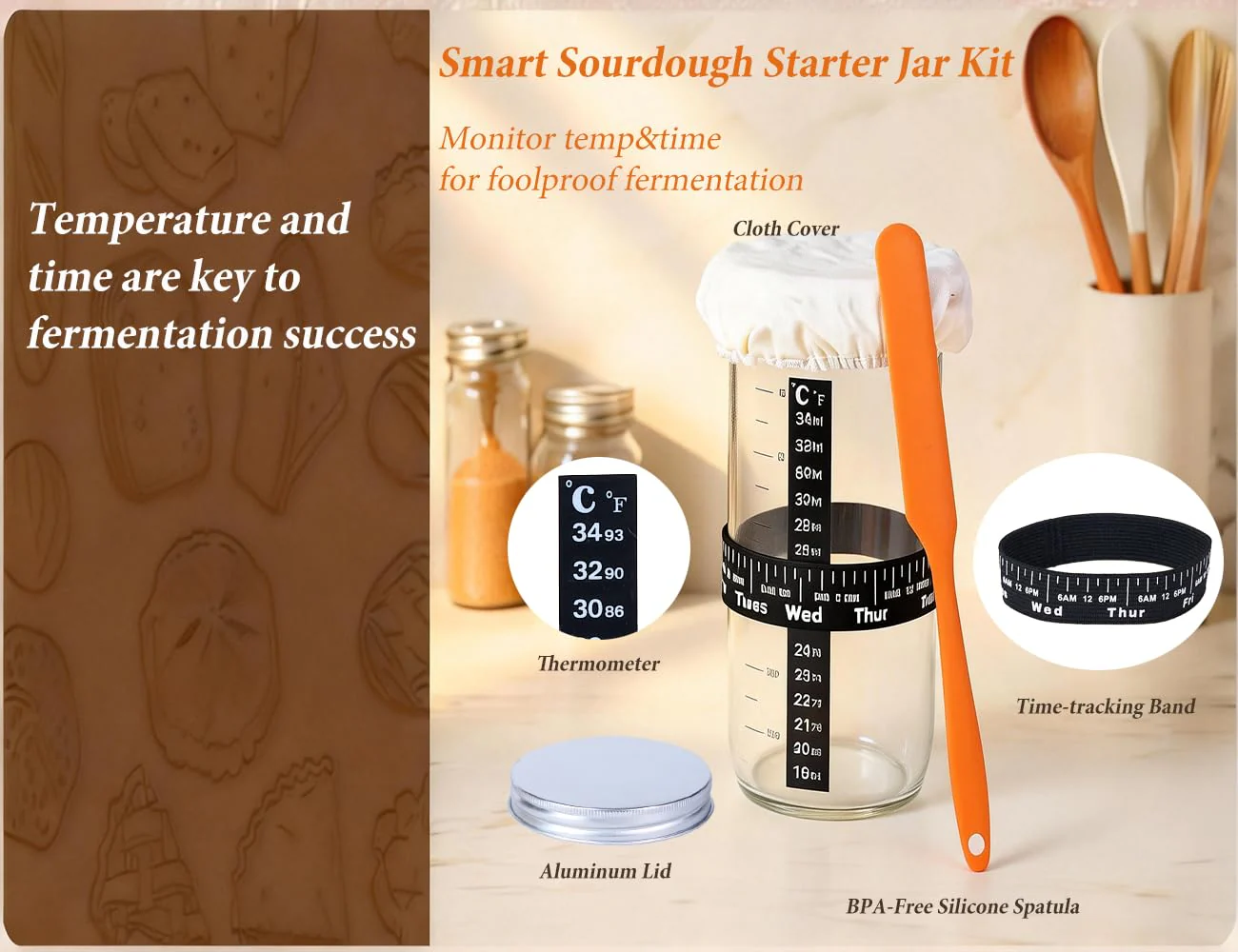 Complete Sourdough Baking Kit with Banneton Baskets and Professional Tools - Canadian Distribution - Ships Free Within Canada on Orders Above CAD $199 - Image 2