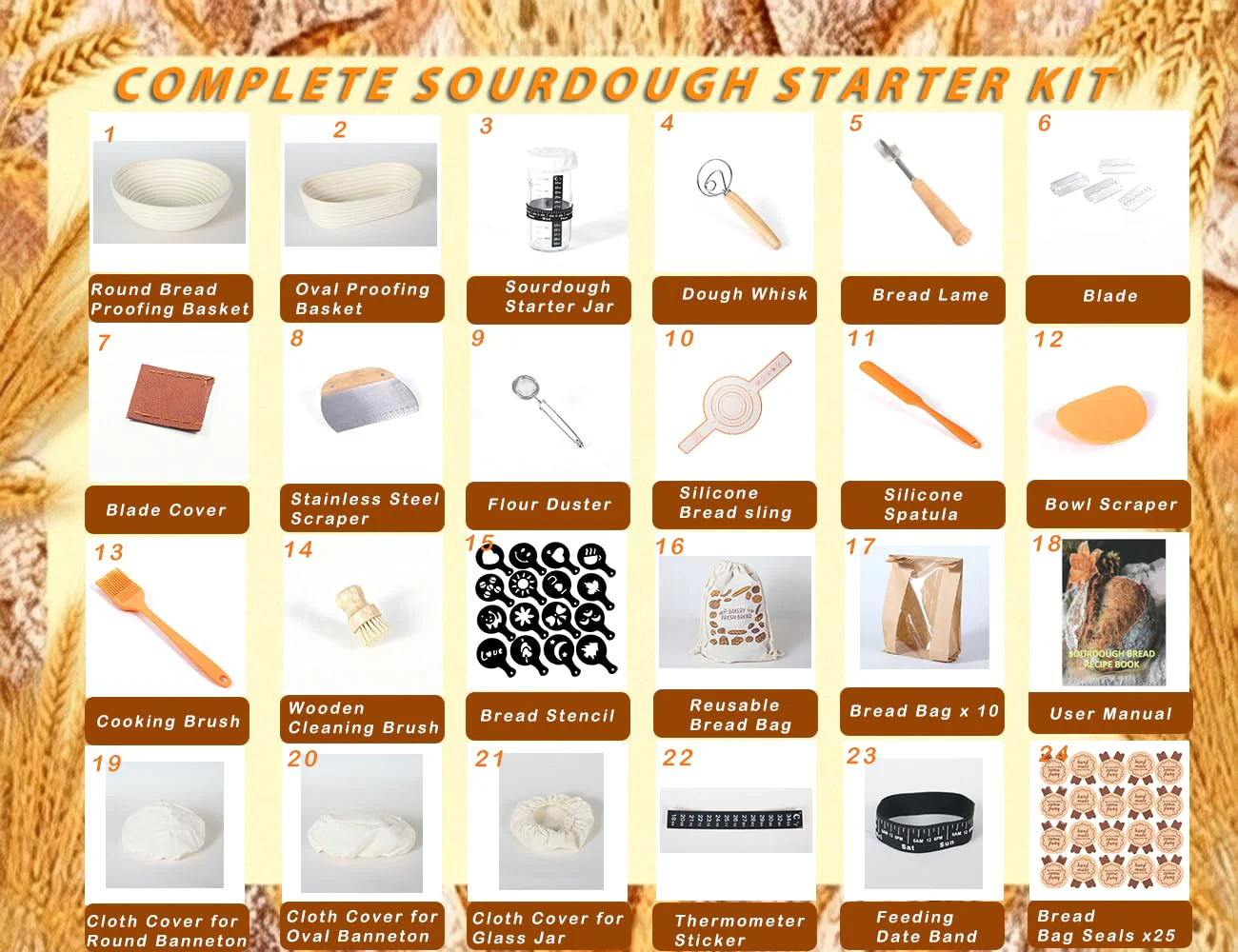 Complete Sourdough Baking Kit with Banneton Baskets and Professional Tools - Canadian Distribution - Ships Free Within Canada on Orders Above CAD $199 - Image 6