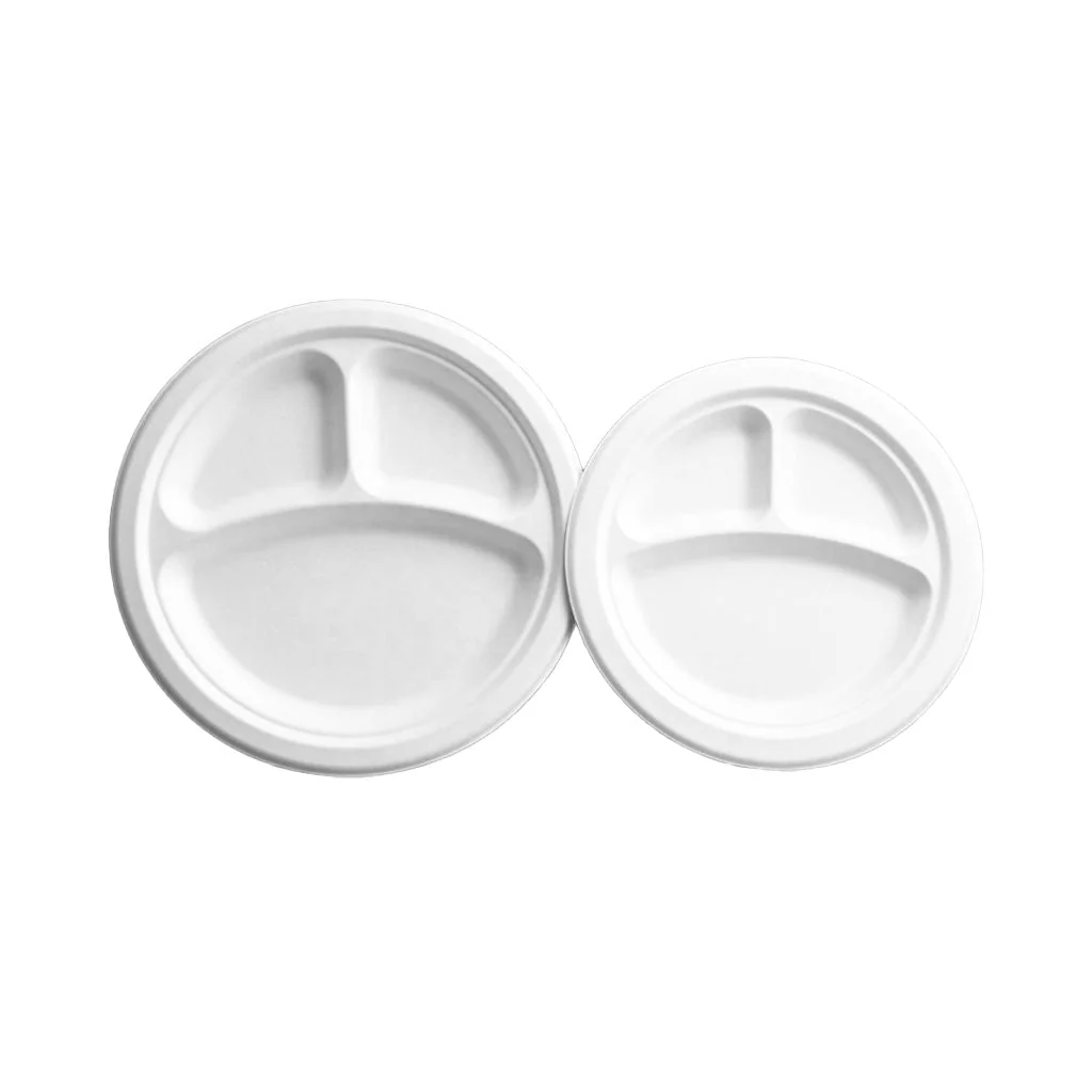 Compostable Plates with Compartments - Sold By The Case - Image 2