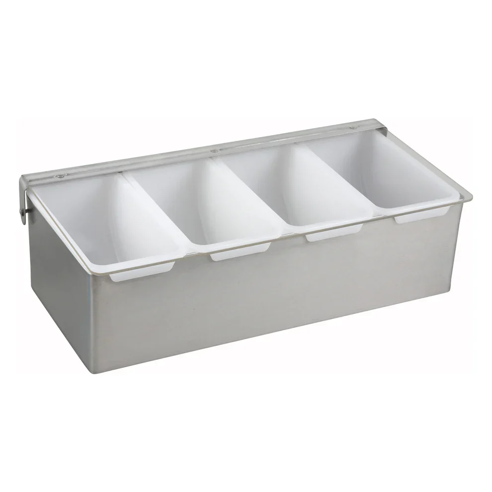 Condiment Holder with Stainless Steel Base - 4 or 6 Compartments - CDP-4 or CDP-6 - Winco - Image 3