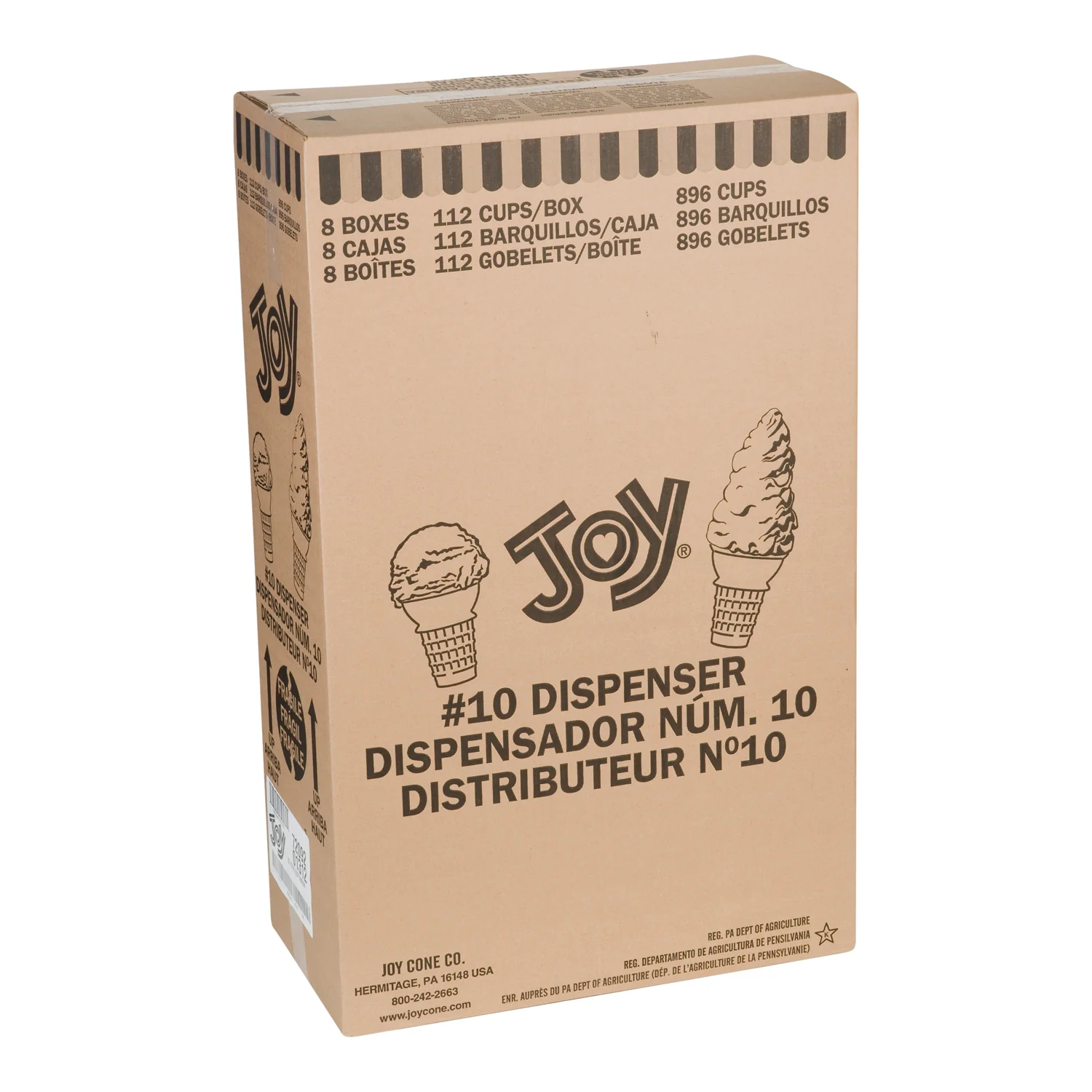 Cone Ice Cream #10 - 896 count - Joy Cone - Restaurant and Foodservice Ingredients - Canadian Distribution - Ships Free Within Canada on Orders Above CAD $199