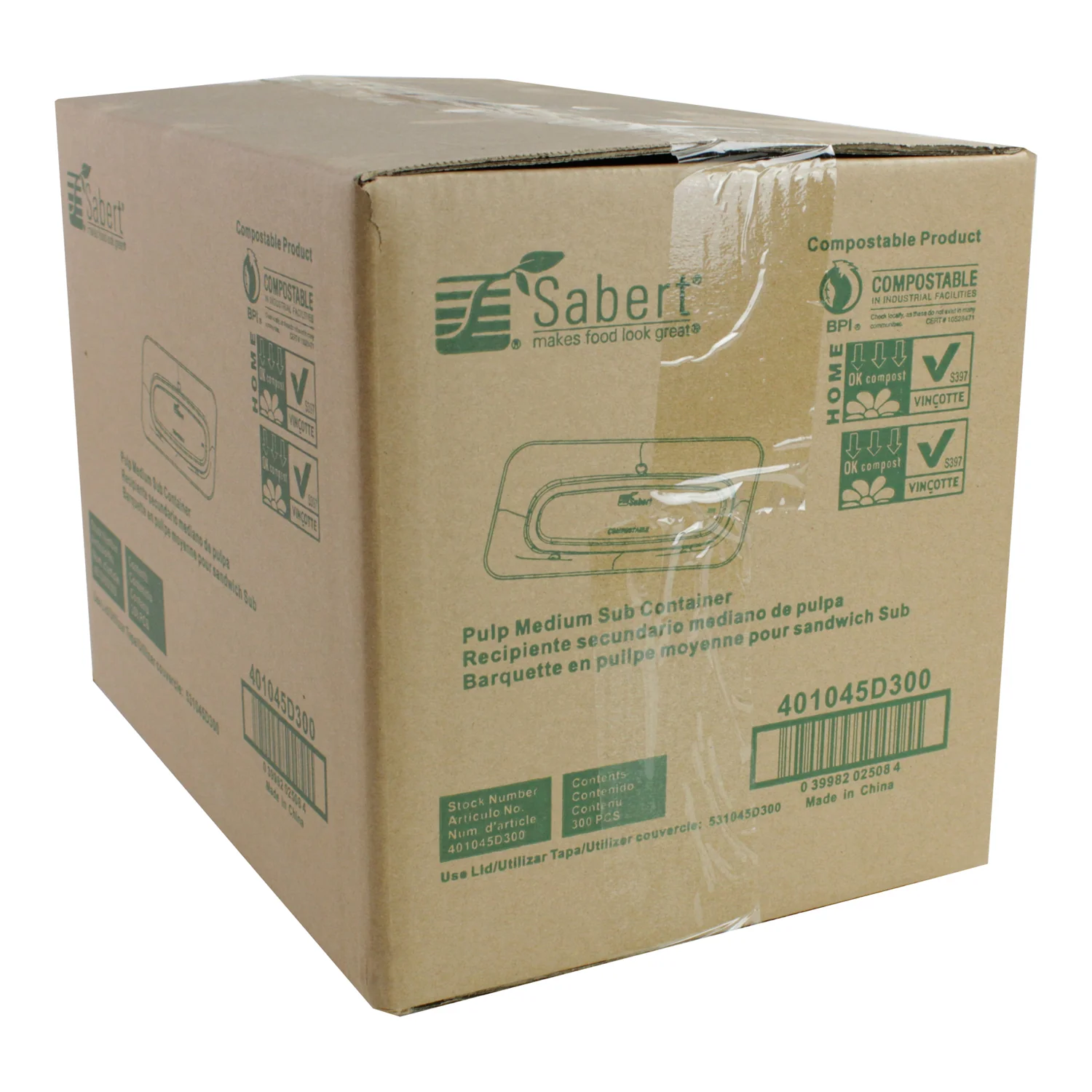 Container Biodegradable Pulp 10 x 5 - 1 x 300 count - Sabert - Packaging and Accessories - Restaurant Supplies and Equipment - Canadian Distribution - Image 2
