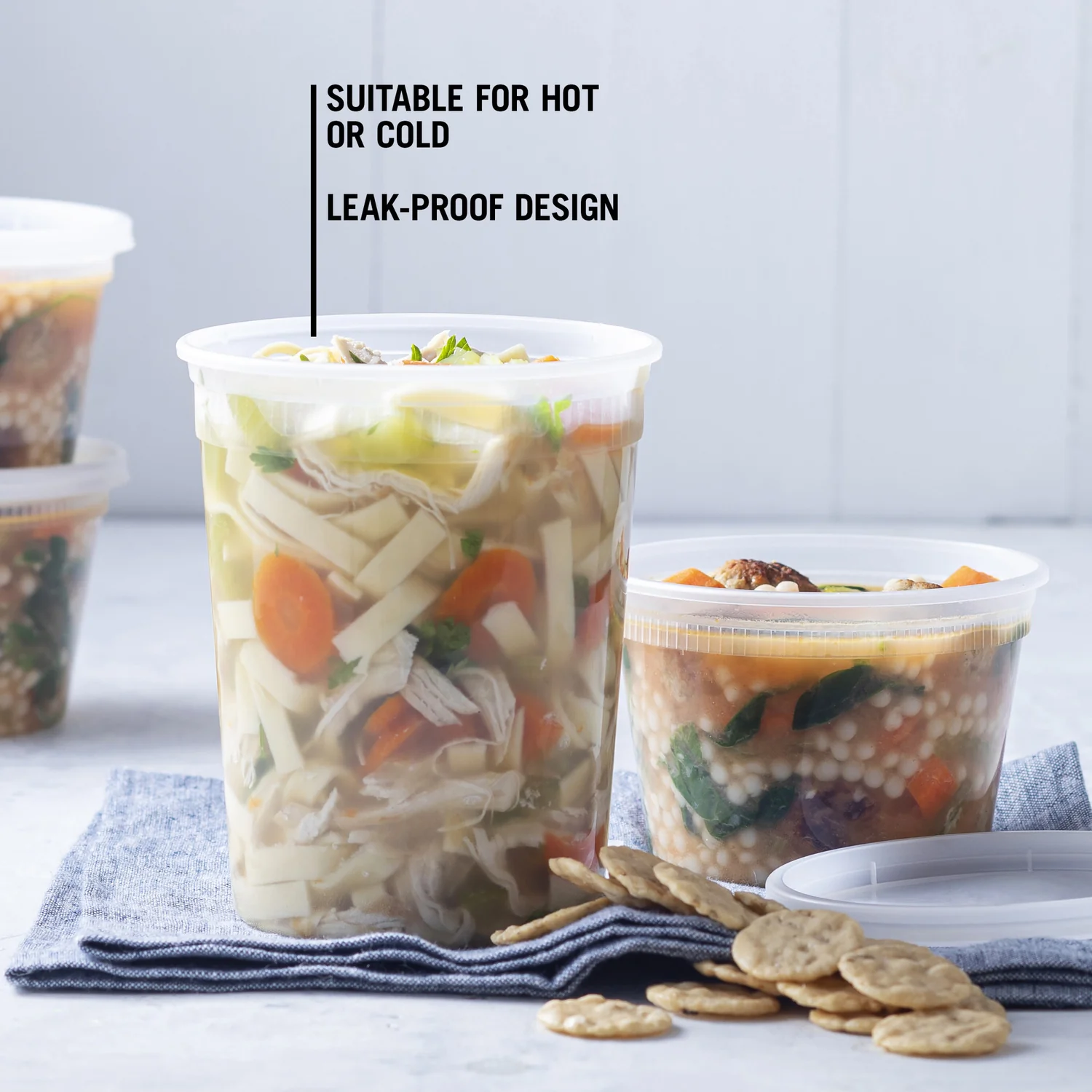 Container Plastic Deli Translucent With Lid - 240 x 32 oz - Delitainer - Packaging and Accessories - Restaurant Supplies and Equipment - Canadian Distribution - Image 7
