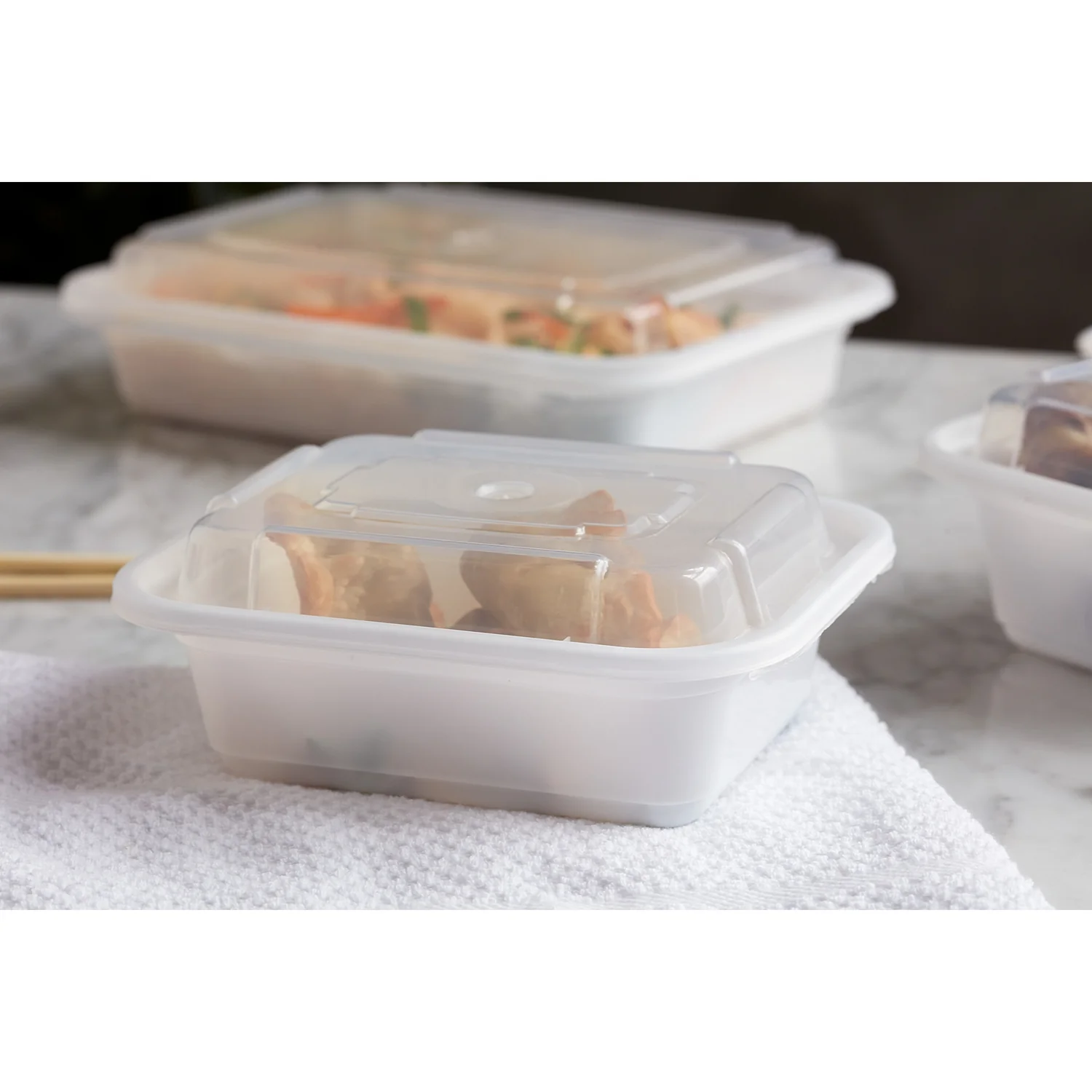 Container Plastic Rectangle White with Lid - 150 x 12 oz - Versatainer - Packaging and Accessories - Restaurant Supplies and Equipment - Canadian Distribution - Image 7