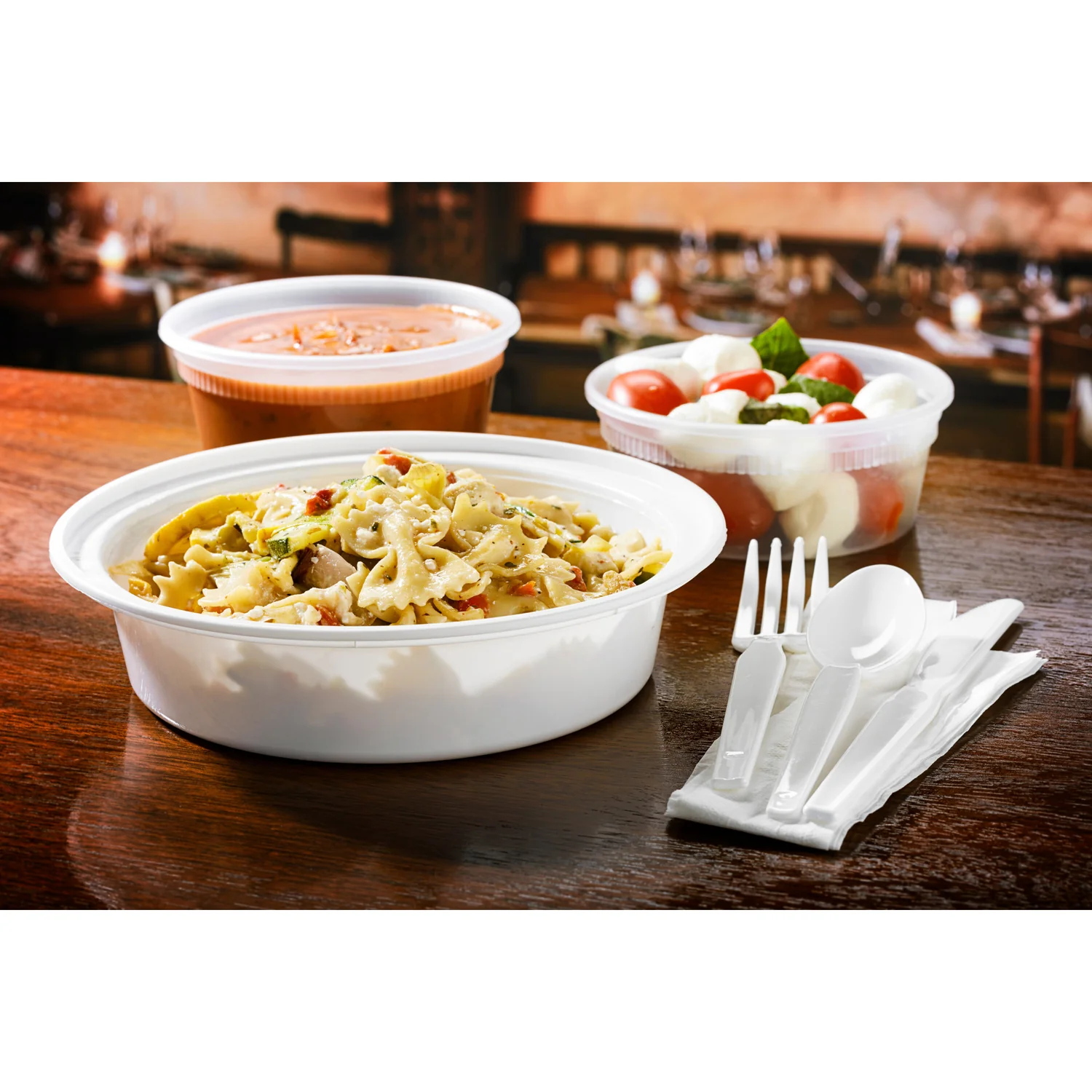 Container Plastic Round White with Lid - 150 x 24 oz - Versatainer - Packaging and Accessories - Restaurant Supplies and Equipment - Canadian Distribution - Image 6