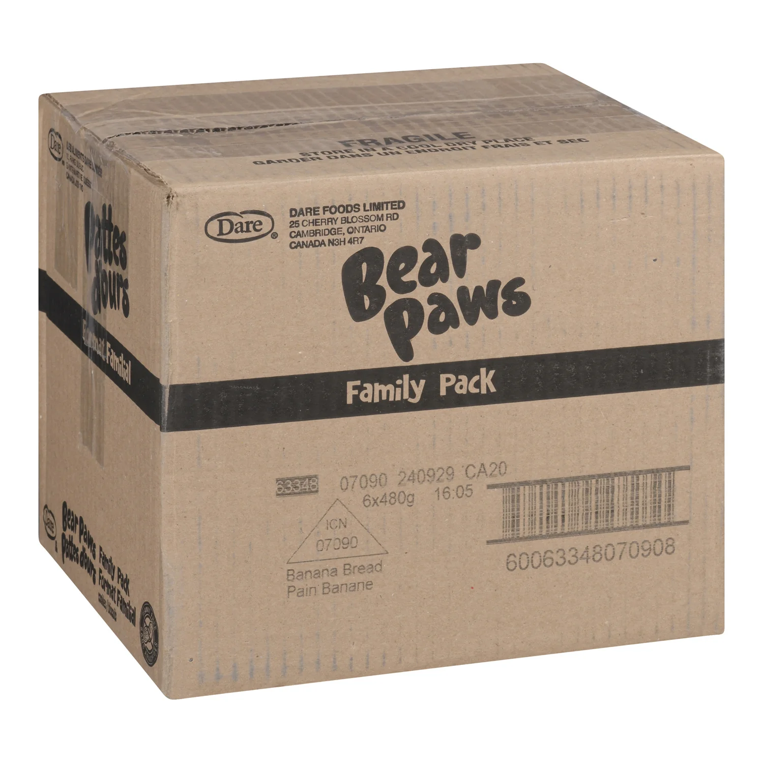 Cookie Banana Bread Bear Paws - 6 x 480 g - Dare - Restaurant and Foodservice Ingredients - Canadian Distribution - Ships Free Within Canada on Orders Above CAD $199 - Image 2