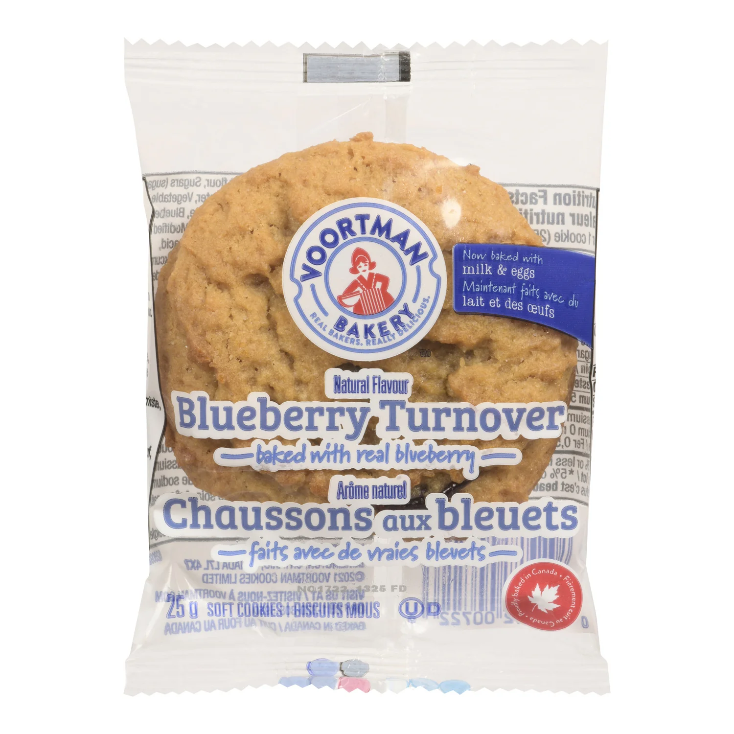 Cookie Blueberry Turnover Single Serve - 1 x 144 count - Voortman - Restaurant and Foodservice Ingredients - Canadian Distribution - Ships Free Within Canada on Orders Above CAD $199