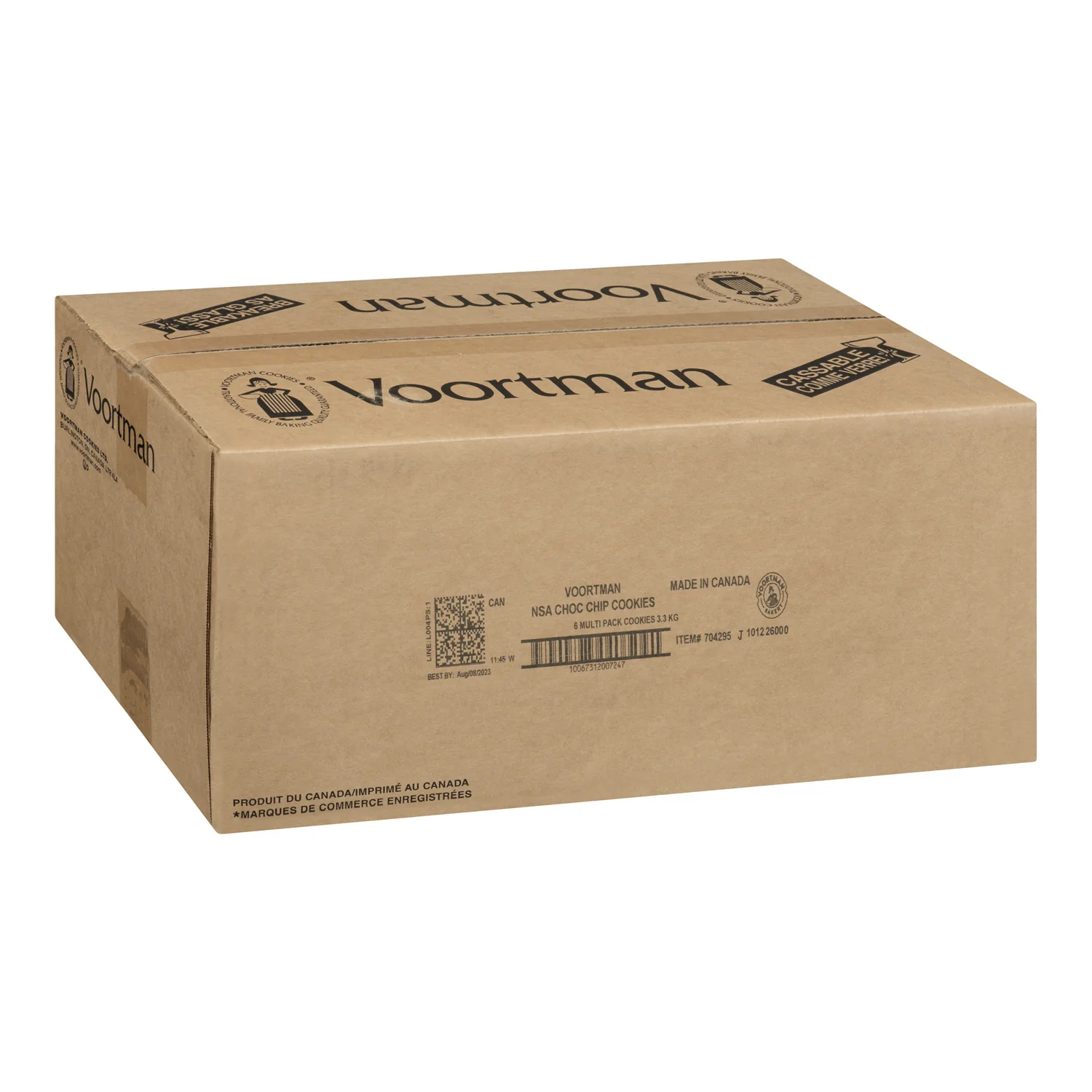 Cookie Chocolate Chip Soft No Sugar - 144 x 20 g - Voortman - Restaurant and Foodservice Ingredients - Canadian Distribution - Ships Free Within Canada on Orders Above CAD $199 - Image 2