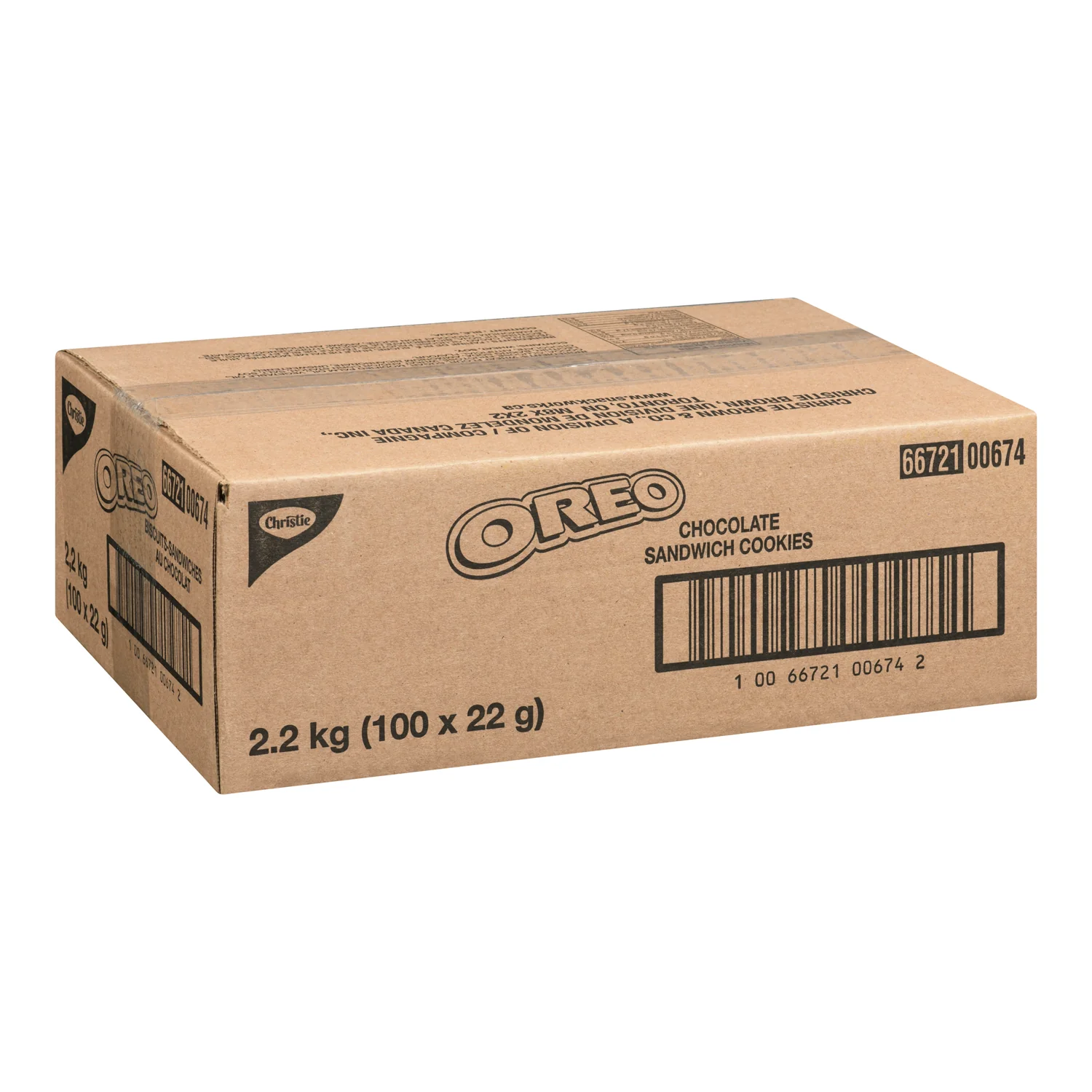 Cookie Chocolate Oreo Single Serve 2 Pack - 100 x 22 g - Christie - Restaurant and Foodservice Ingredients - Canadian Distribution - Ships Free Within Canada on Orders Above CAD $199 - Image 2