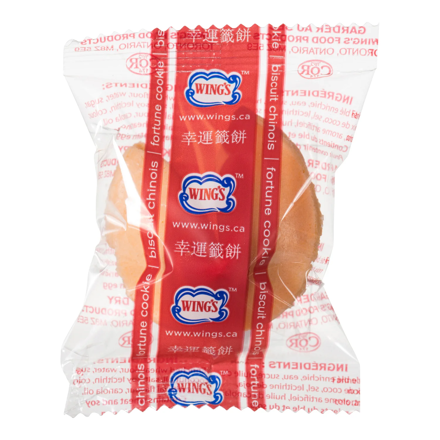 Cookie Fortune Individually Wrapped - 1 x 400 count - Wings Food Prod - Restaurant and Foodservice Ingredients - Canadian Distribution - Ships Free Within Canada on Orders Above CAD $199