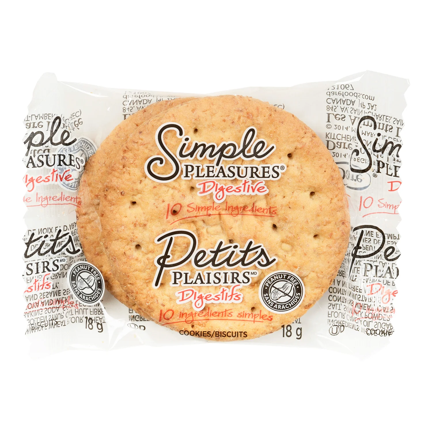 Cookie Plain Digestive 2 Pack - 200 x 18 g - Simple Pleasure - Restaurant and Foodservice Ingredients - Canadian Distribution - Ships Free Within Canada on Orders Above CAD $199