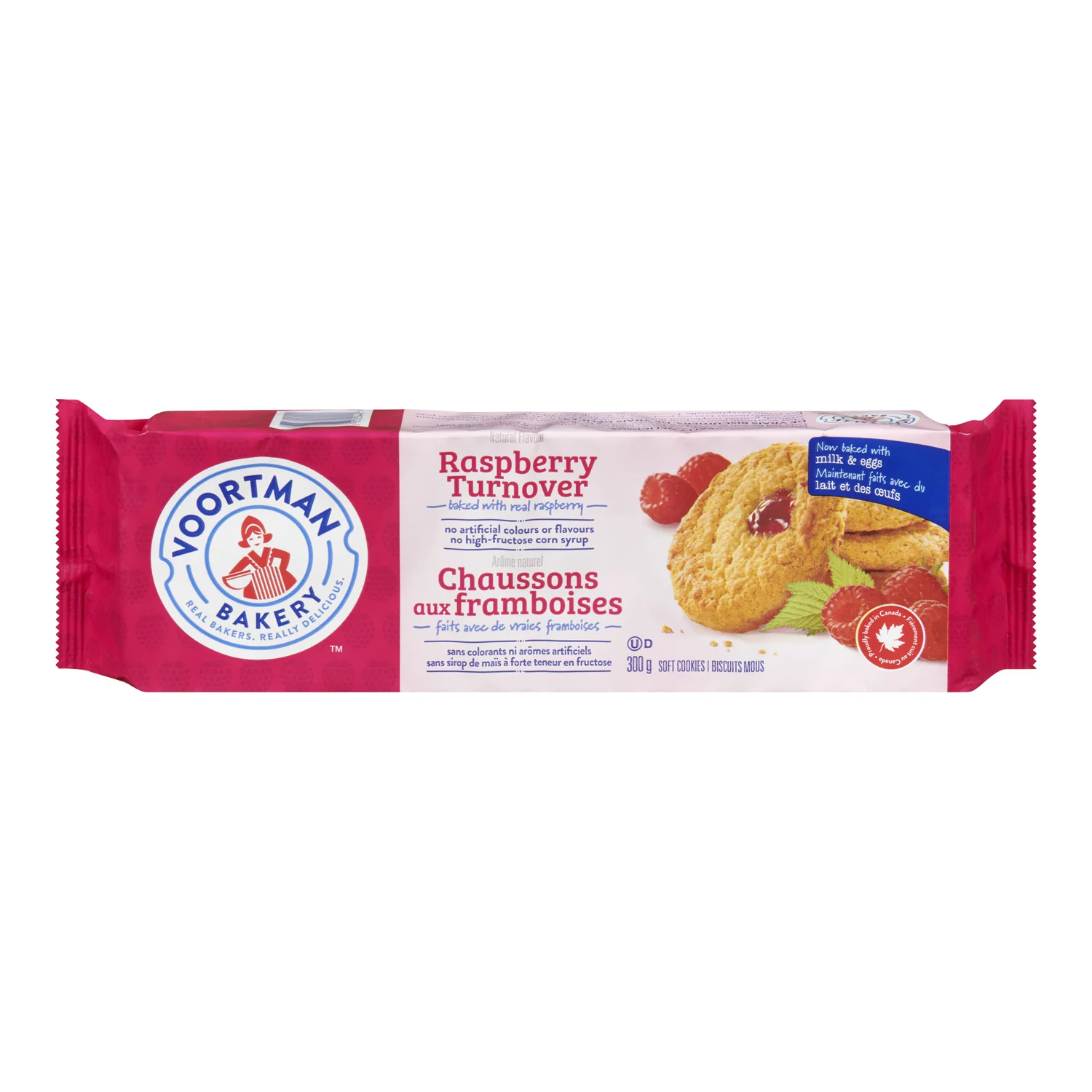 Cookie Raspberry Turnover - 12 x 300 g - Voortman - Restaurant and Foodservice Ingredients - Canadian Distribution - Ships Free Within Canada on Orders Above CAD $199