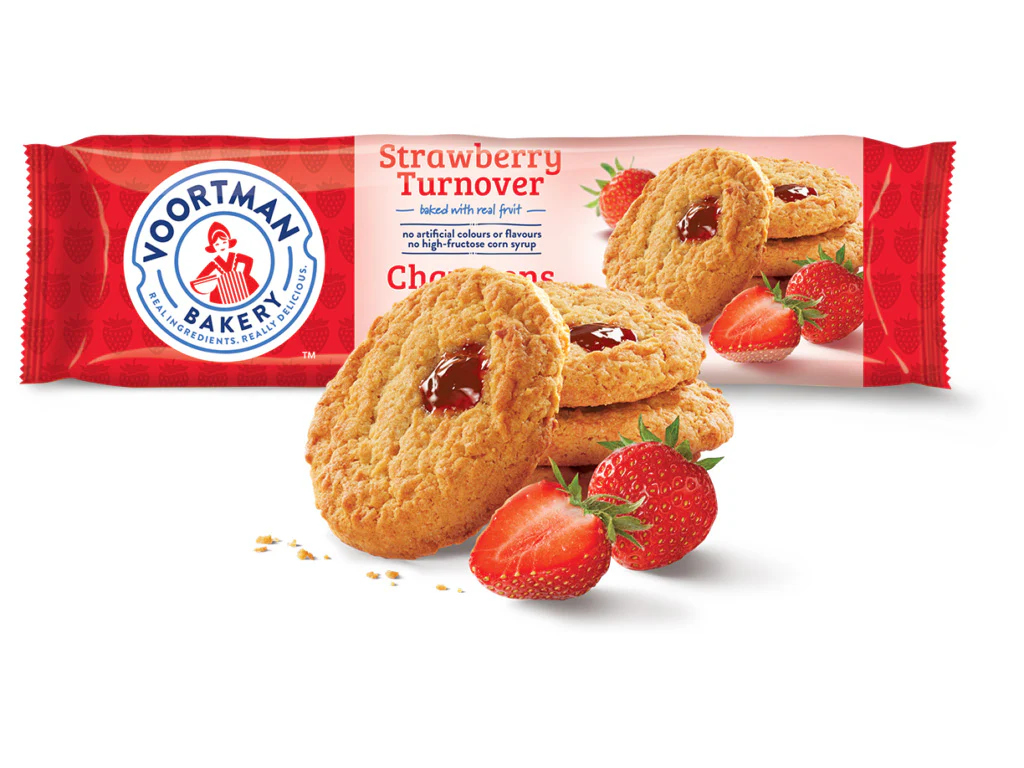 Cookie Strawberry Turnover Kosher - 12 x 300 g - Voortman - Restaurant and Foodservice Ingredients - Canadian Distribution - Ships Free Within Canada on Orders Above CAD $199